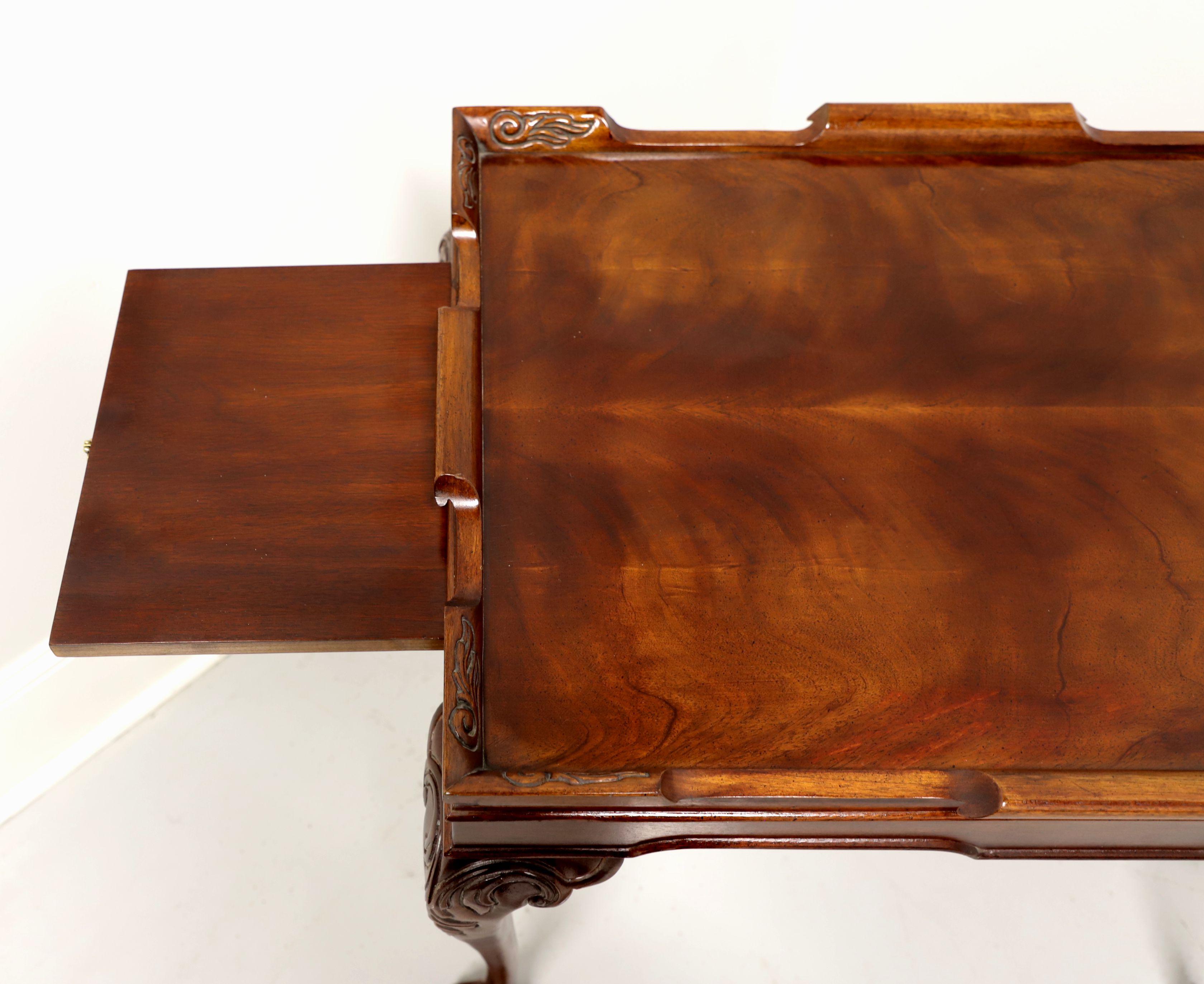 Late 20th Century Solid Flame Mahogany Chippendale Tea Table - A For Sale 1