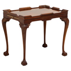 Late 20th Century Solid Flame Mahogany Chippendale Tea Table - A