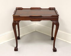 Late 20th Century Solid Flame Mahogany Chippendale Tea Table - B