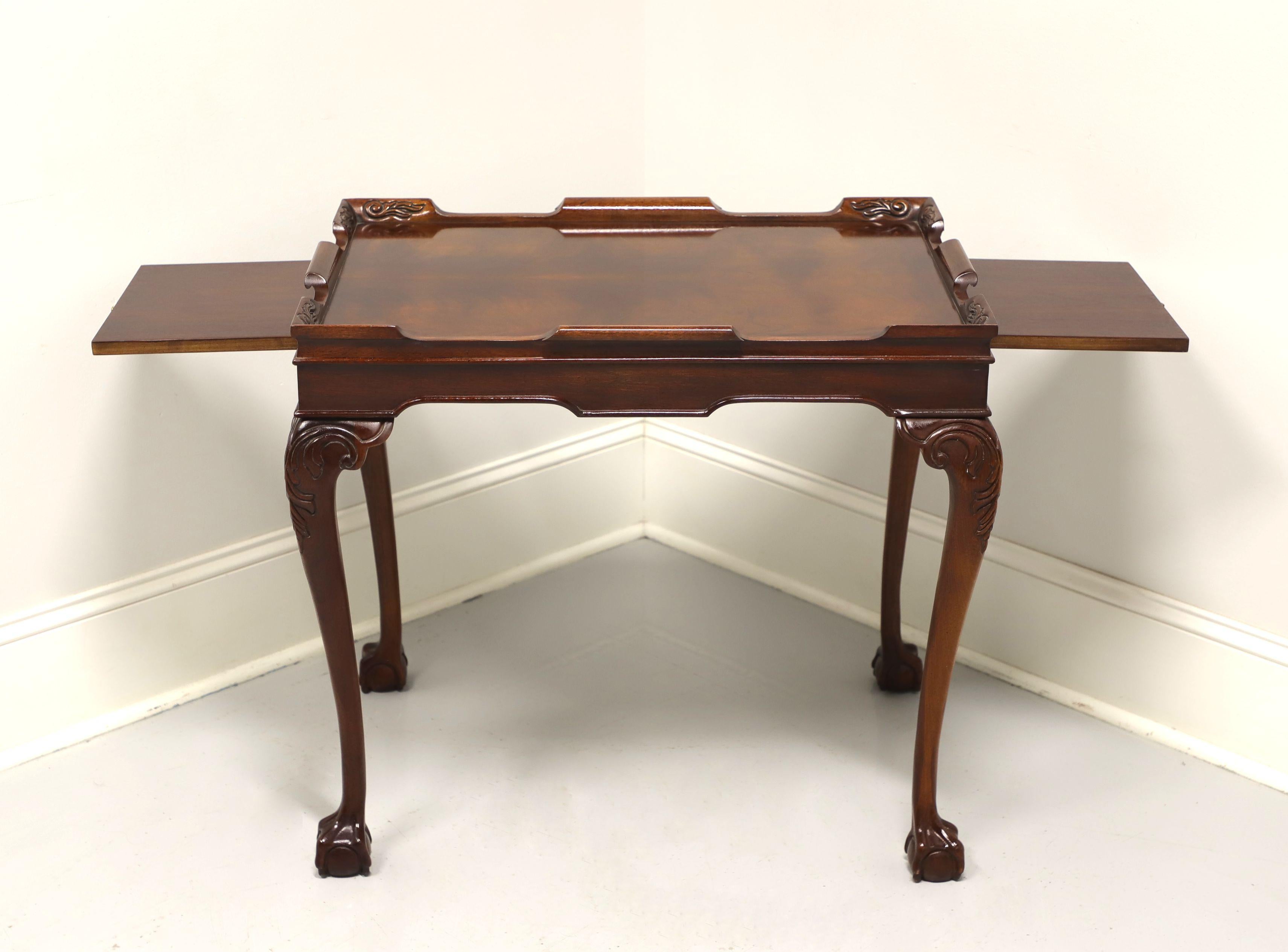 Brass Late 20th Century Solid Flame Mahogany Chippendale Tea Table - B For Sale