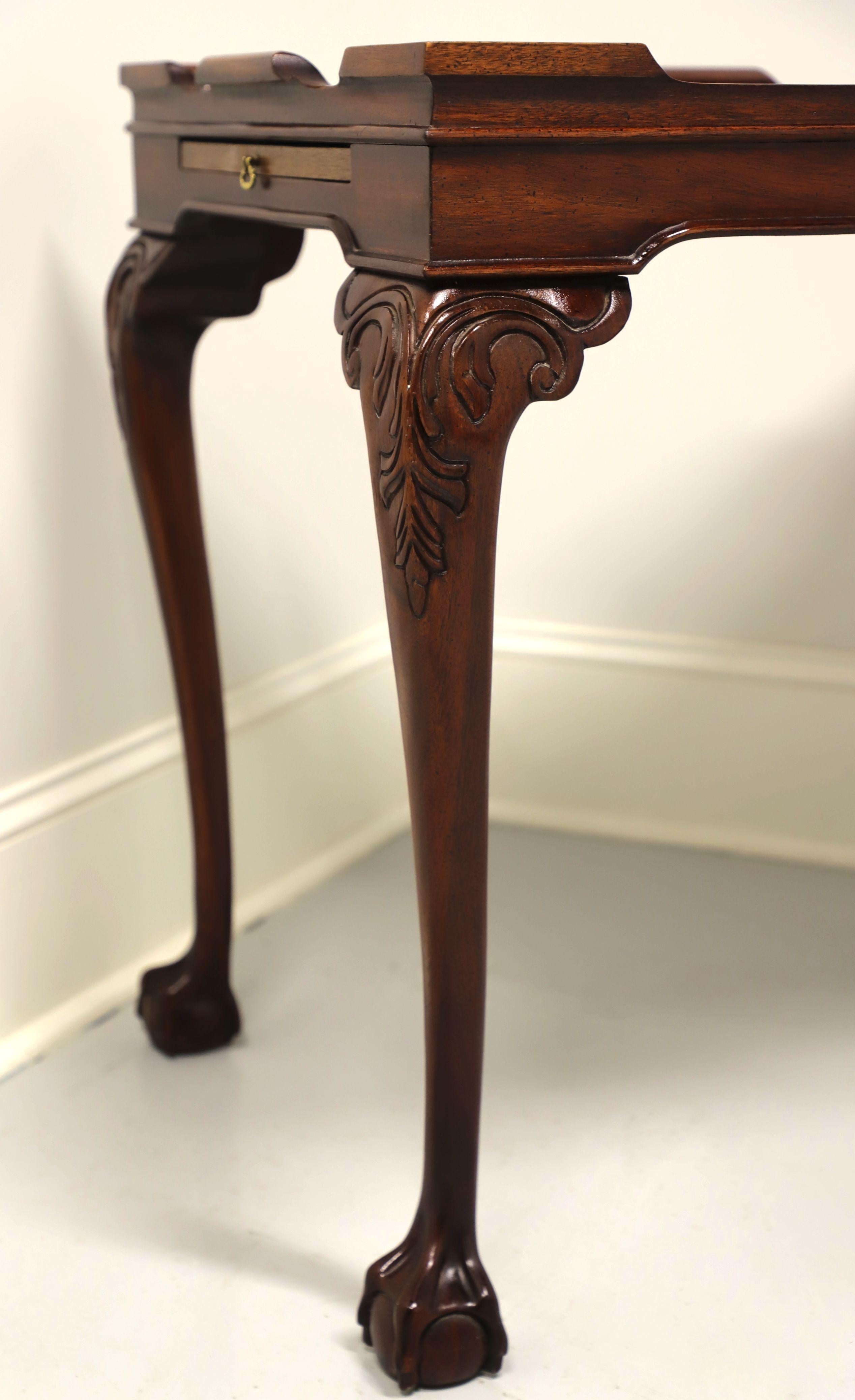 Late 20th Century Solid Flame Mahogany Chippendale Tea Table - B For Sale 3