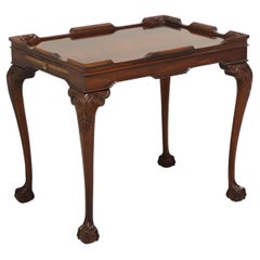 Used Late 20th Century Solid Flame Mahogany Chippendale Tea Table - B