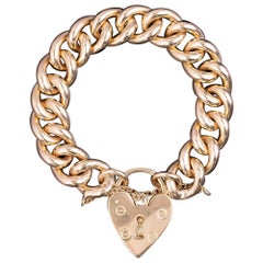 Pulsera candado de oro macizo de finales del siglo XX Circa años 80