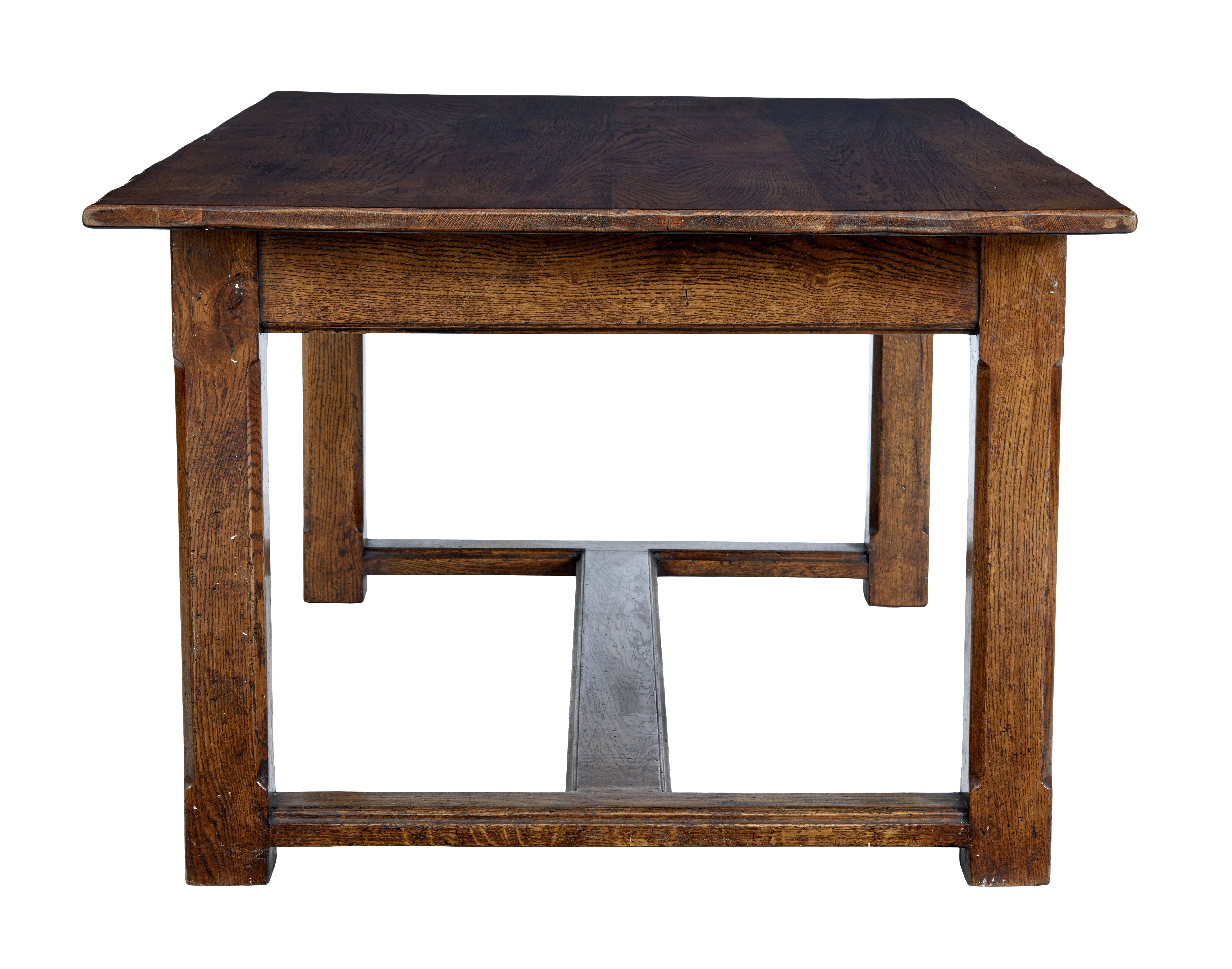 Georgian Late 20th Century Solid Oak Refectory Table