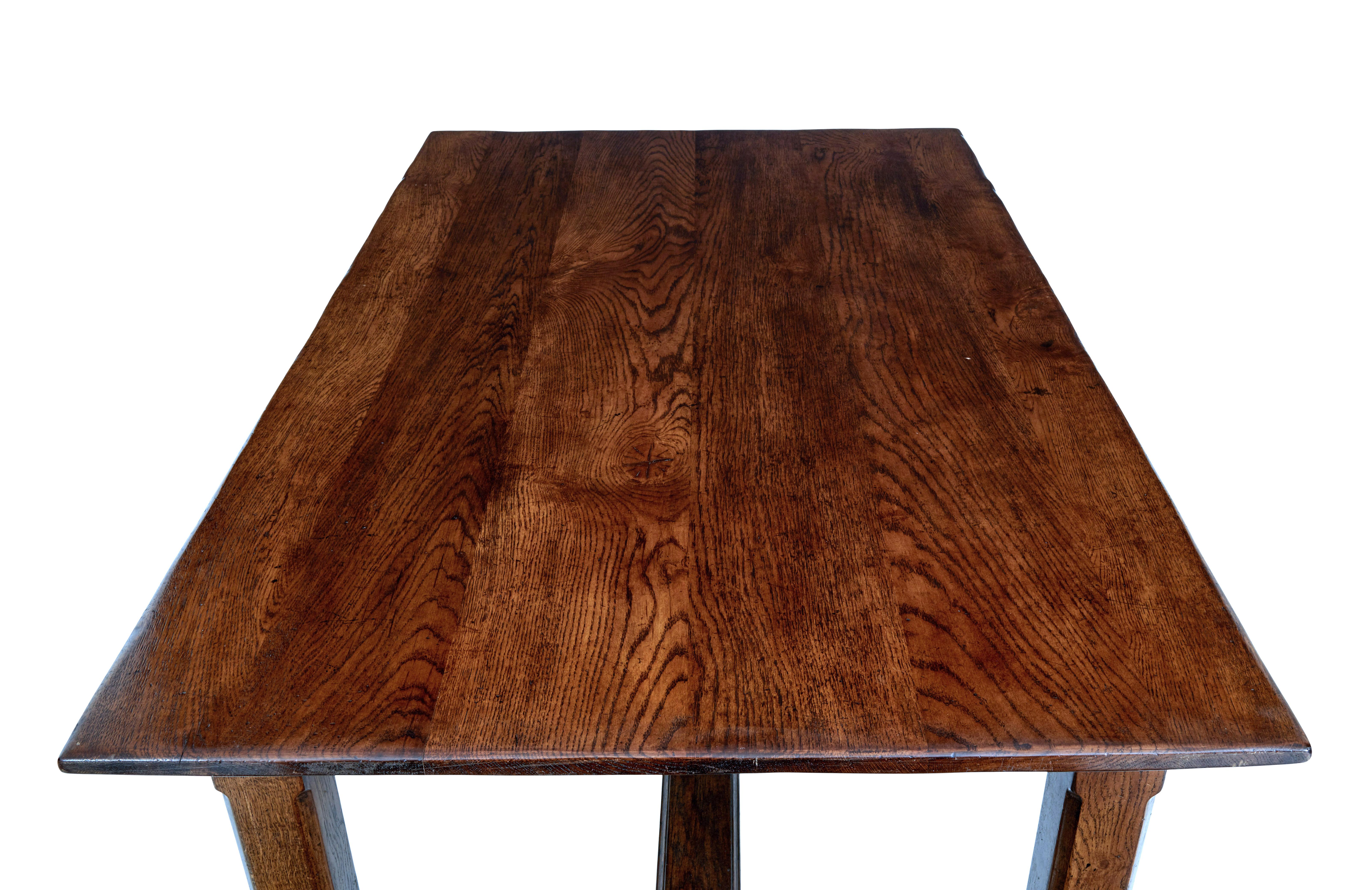 Hand-Crafted Late 20th Century Solid Oak Refectory Table