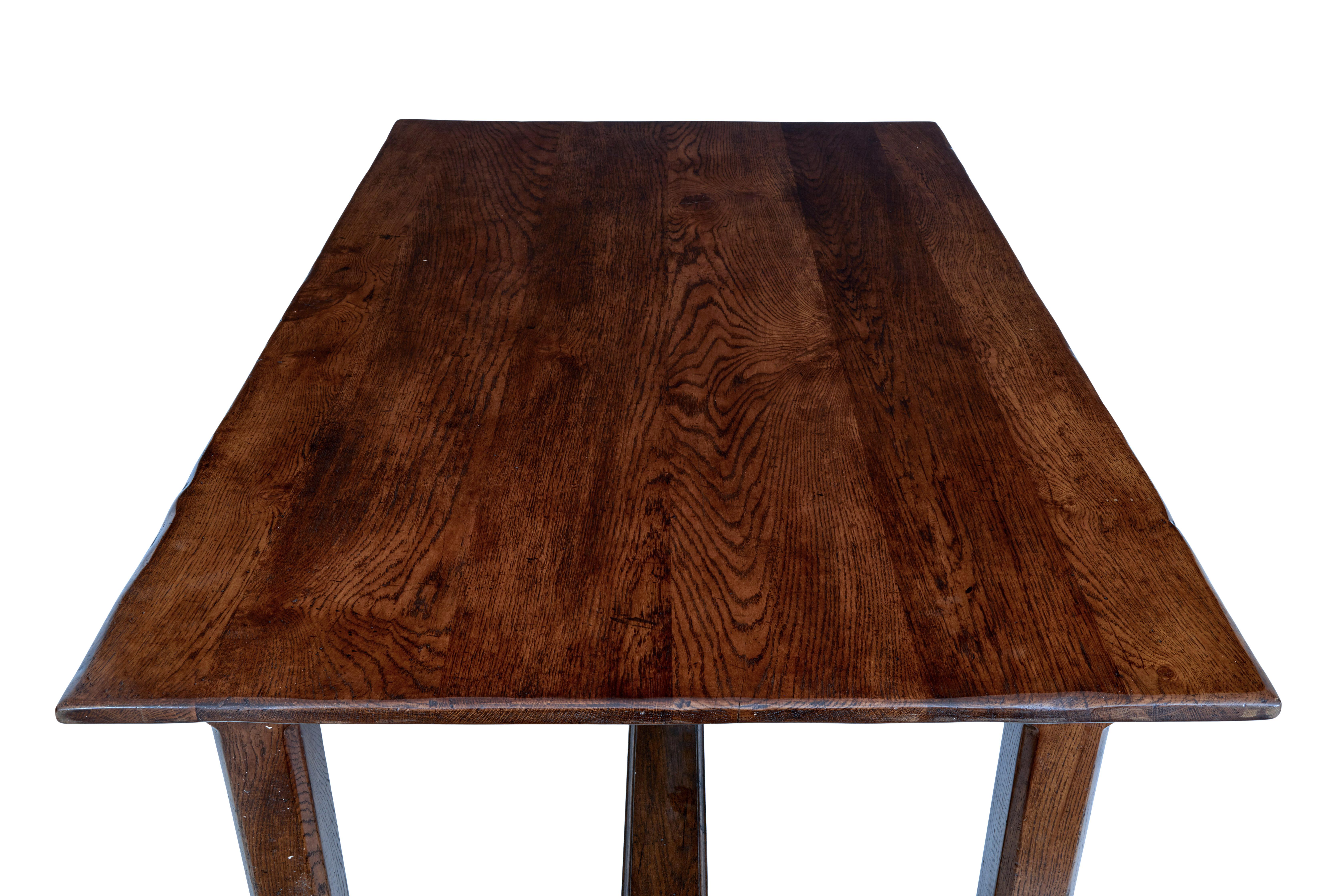 Late 20th Century Solid Oak Refectory Table In Good Condition In Debenham, Suffolk