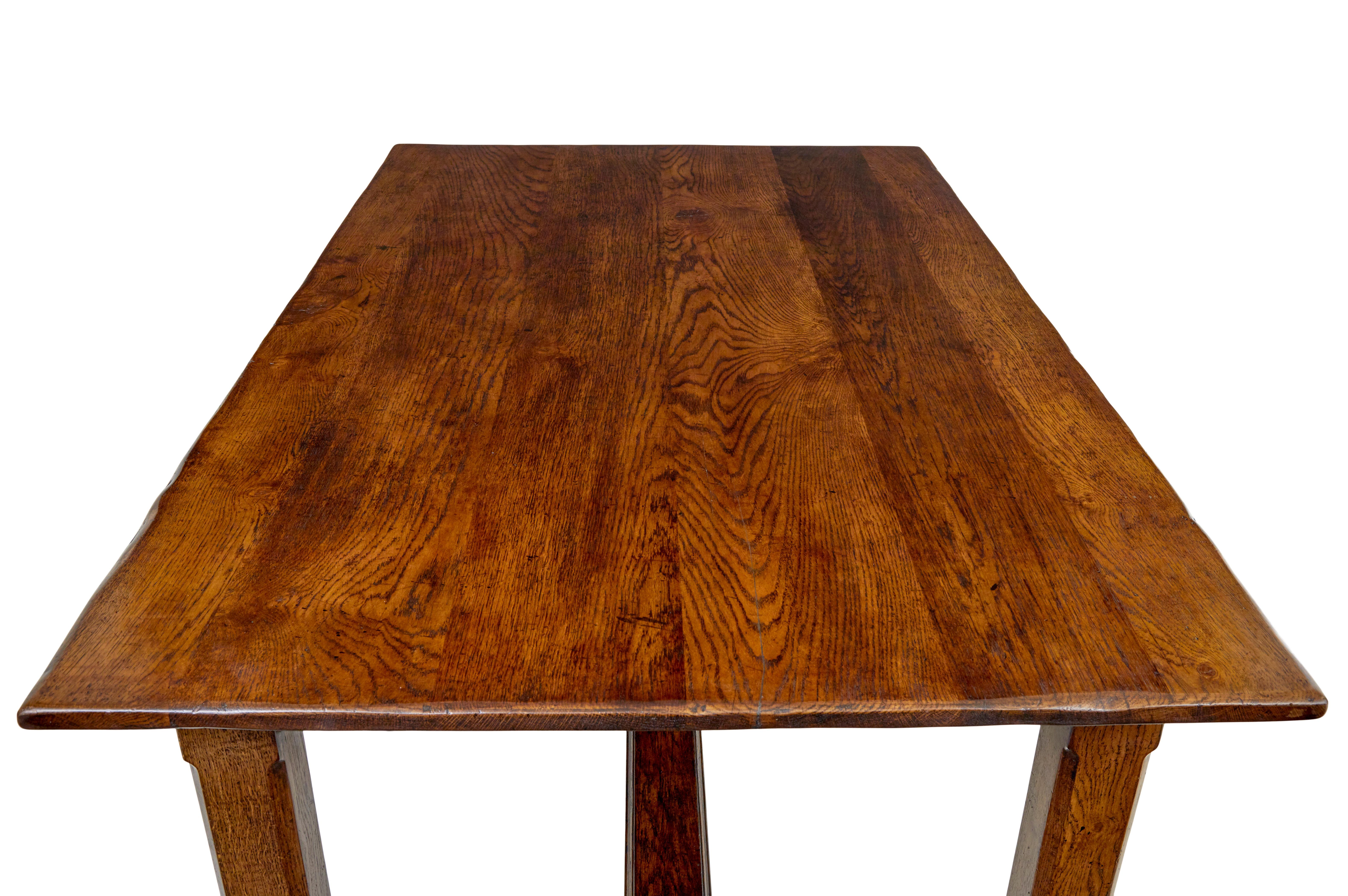 Late 20th century solid oak refectory table In Good Condition For Sale In Debenham, Suffolk