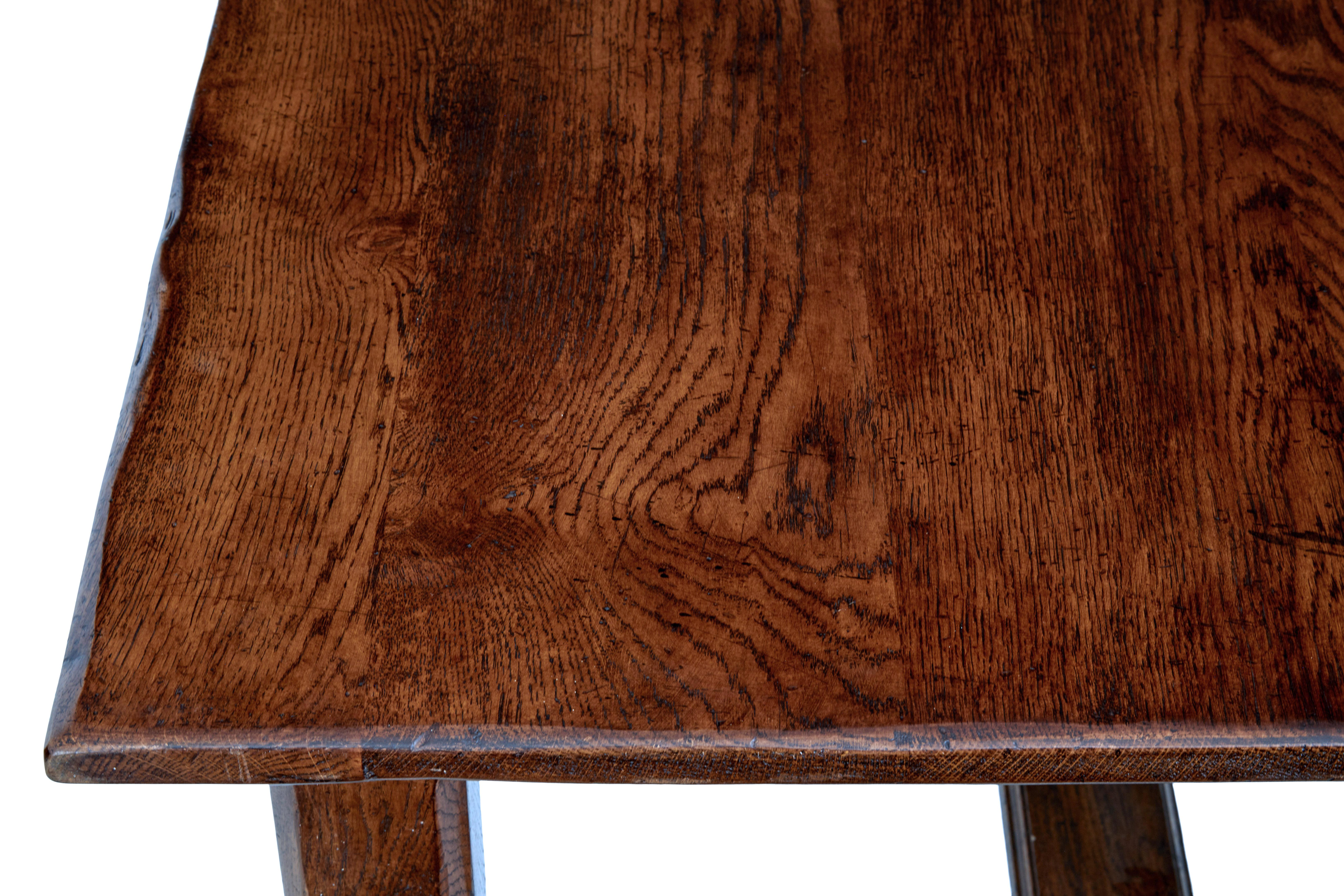 Late 20th Century Solid Oak Refectory Table 1