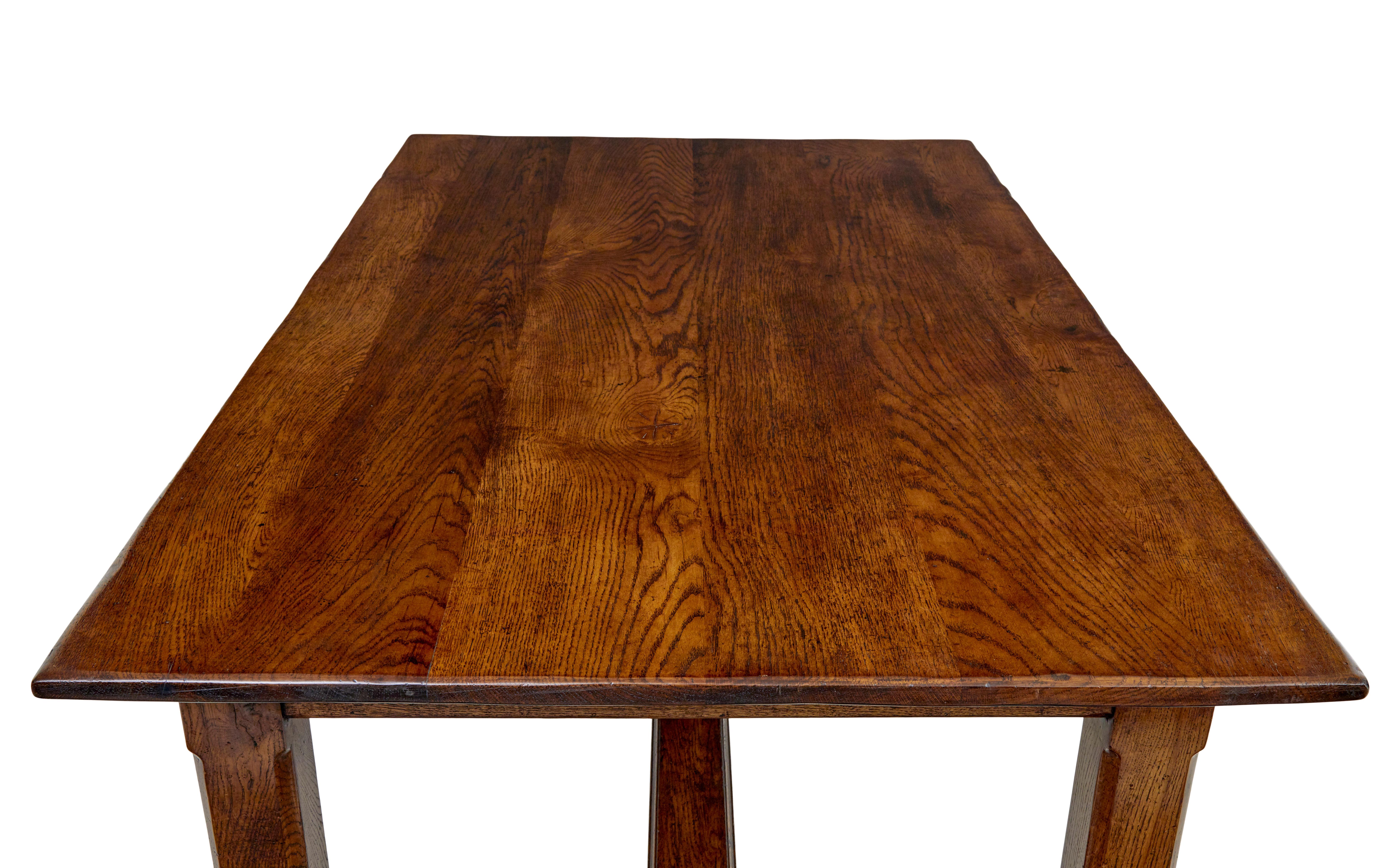 20th Century Late 20th century solid oak refectory table For Sale