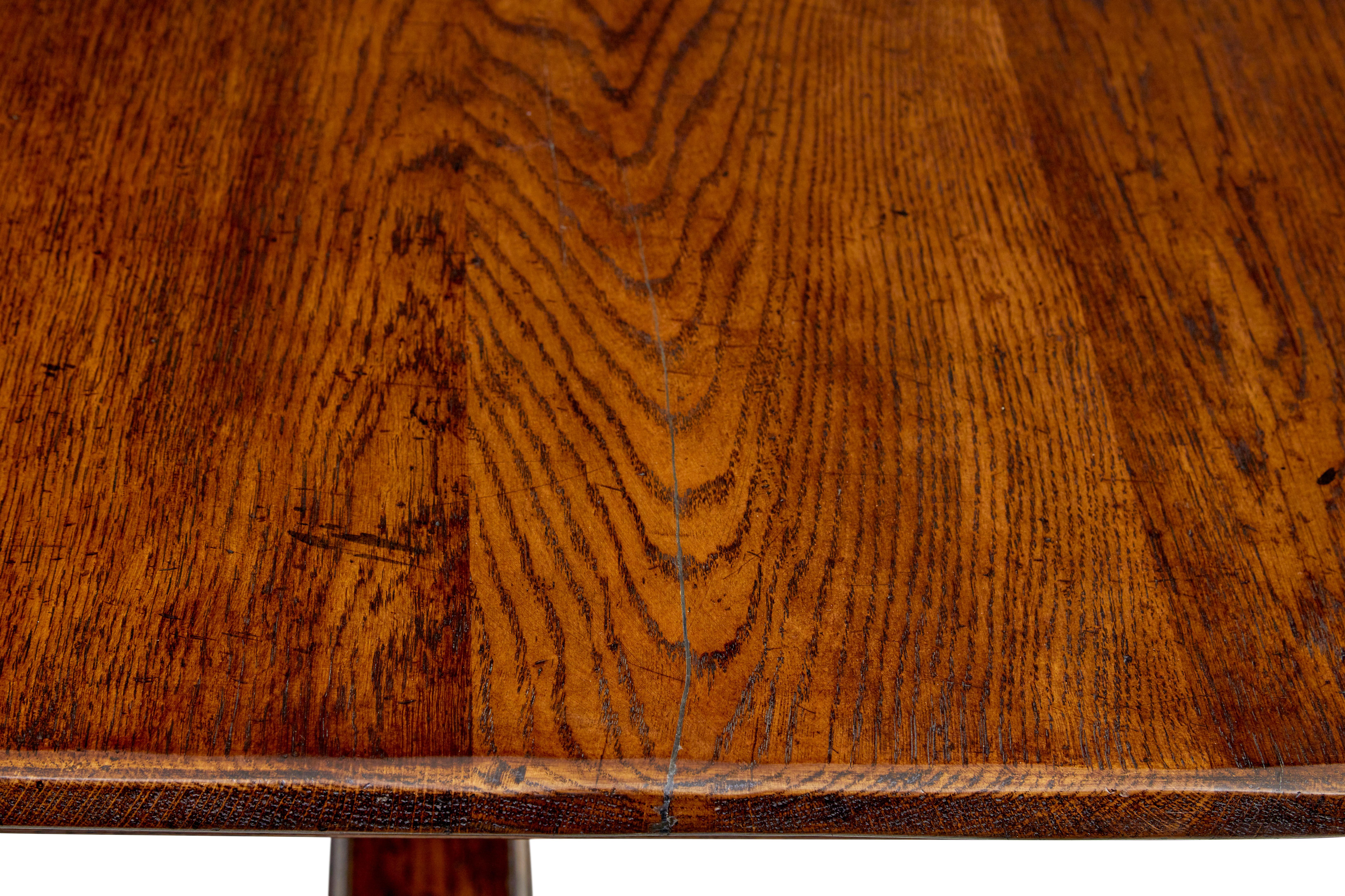 Oak Late 20th century solid oak refectory table For Sale