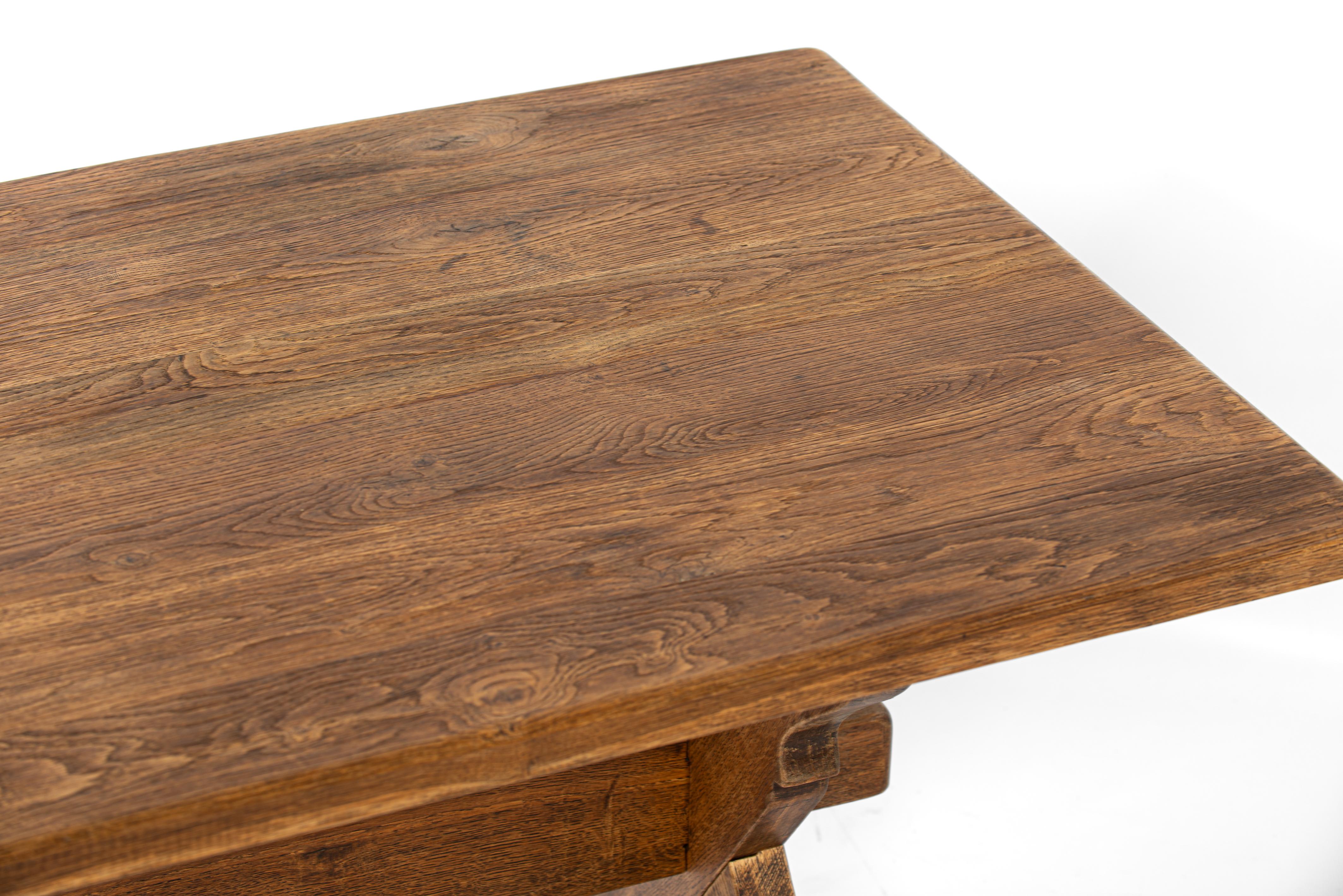 Fin du 20e siècle Couleur miel chaud solide  Table de salle à manger hollandaise à pieds croisés en vente 6