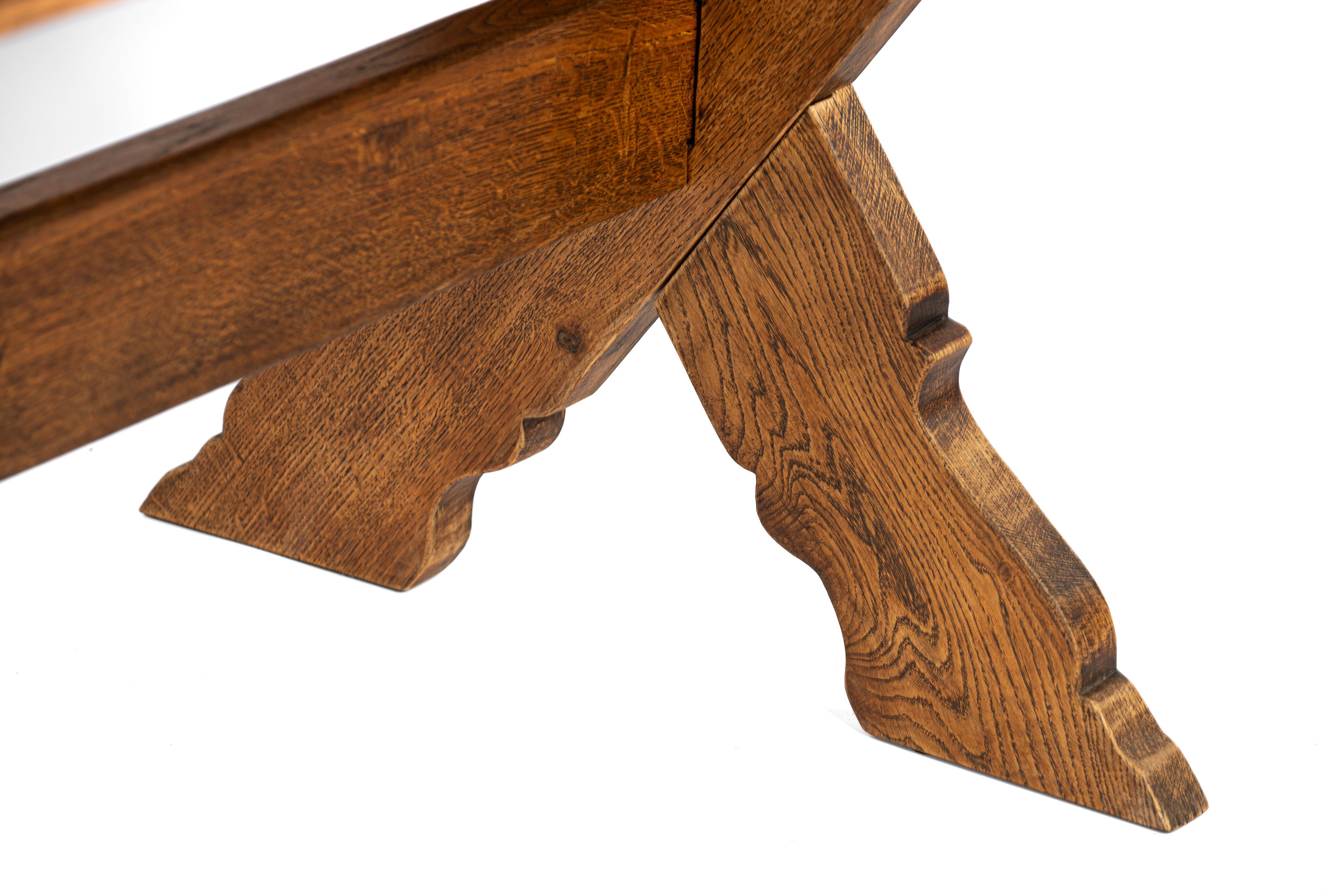 Fin du 20e siècle Couleur miel chaud solide  Table de salle à manger hollandaise à pieds croisés en vente 7