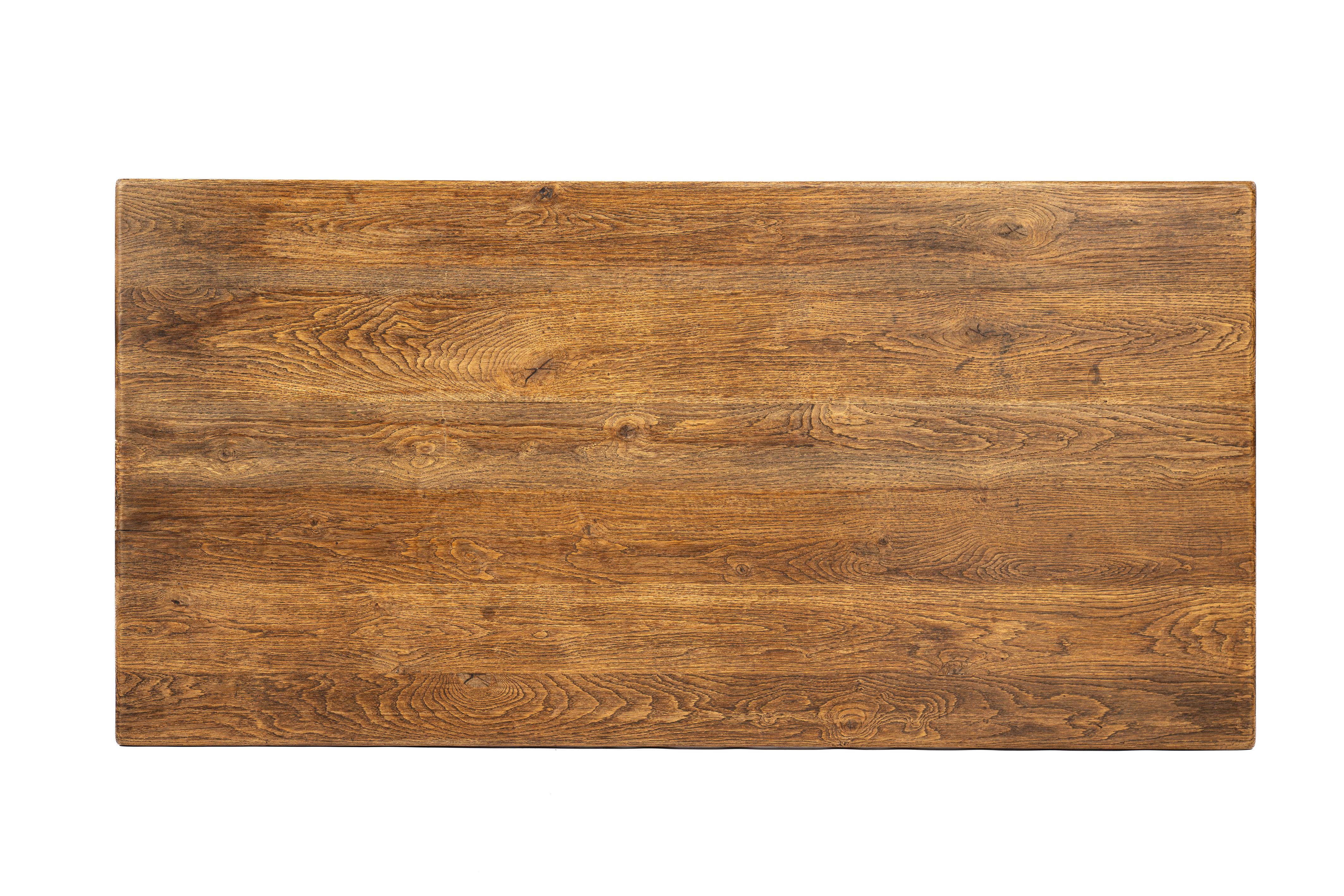 Fin du 20e siècle Couleur miel chaud solide  Table de salle à manger hollandaise à pieds croisés Bon état - En vente à Casteren, NL