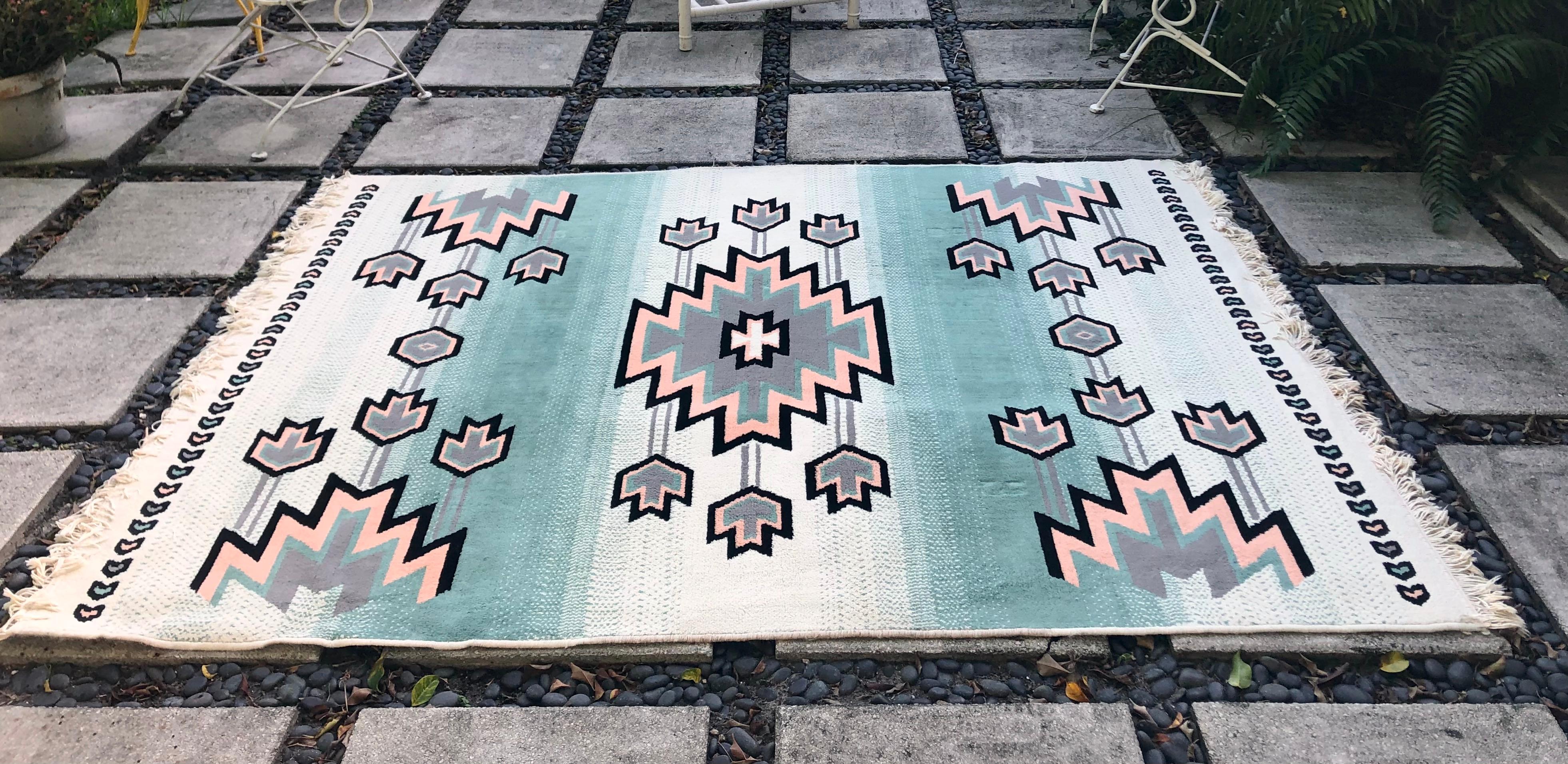 Navajo Late 20th Century Southwest Inspired Area Rug For Sale