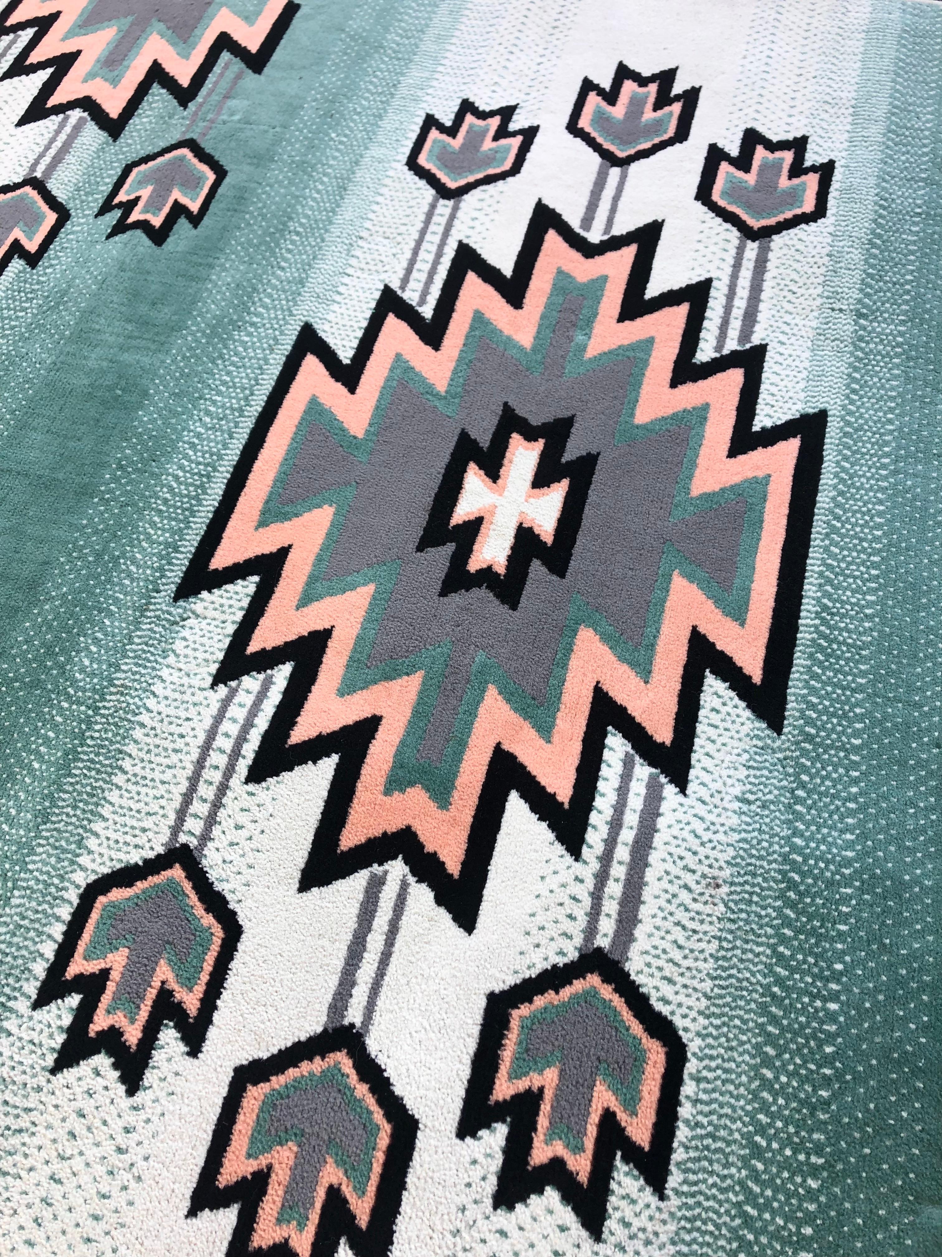 Late 20th Century Southwest Inspired Area Rug In Good Condition For Sale In Miami, FL