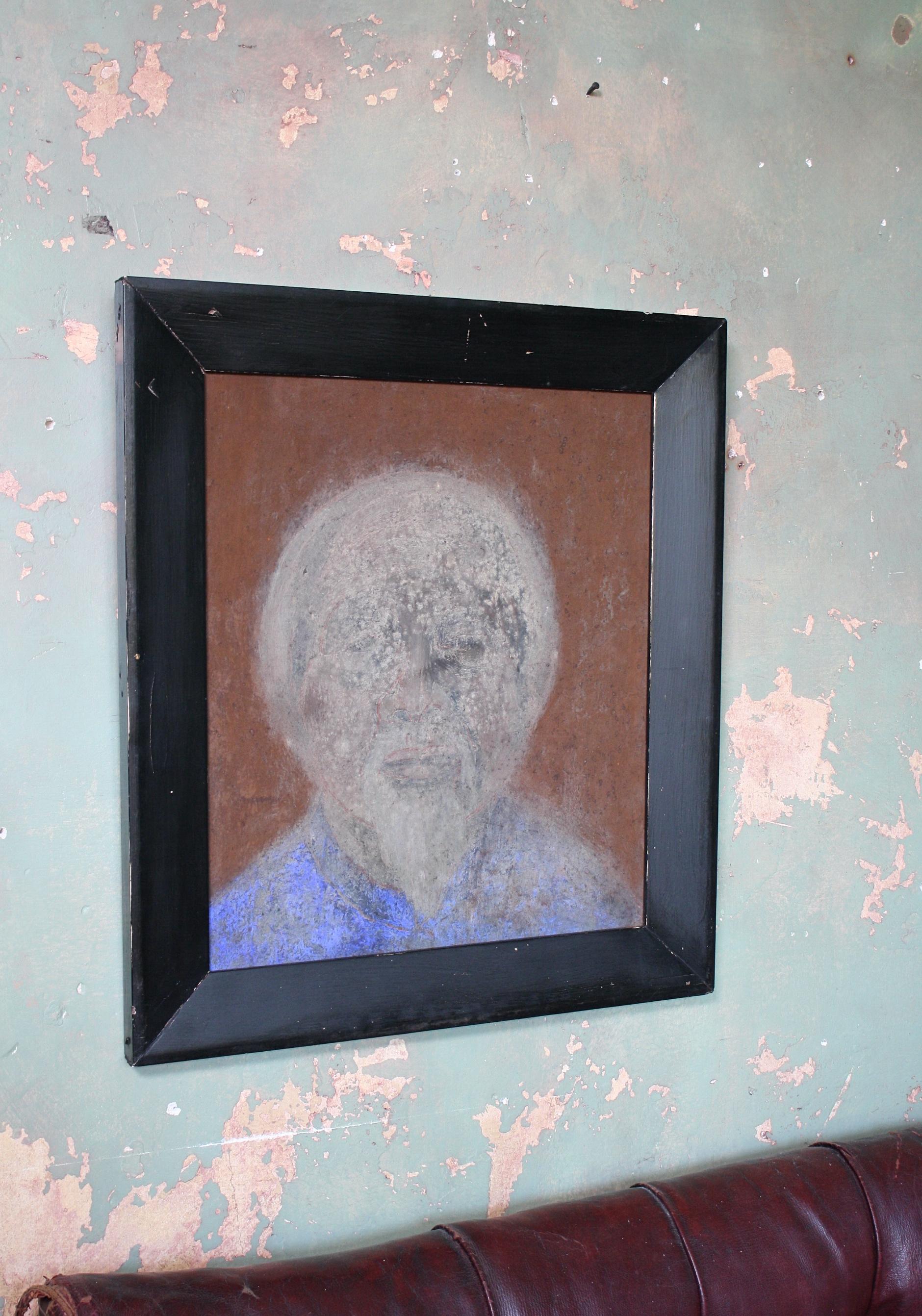 Late 20th Century Susan Jayne Hocking Pigment Painting Portrait, 1997 For Sale 7