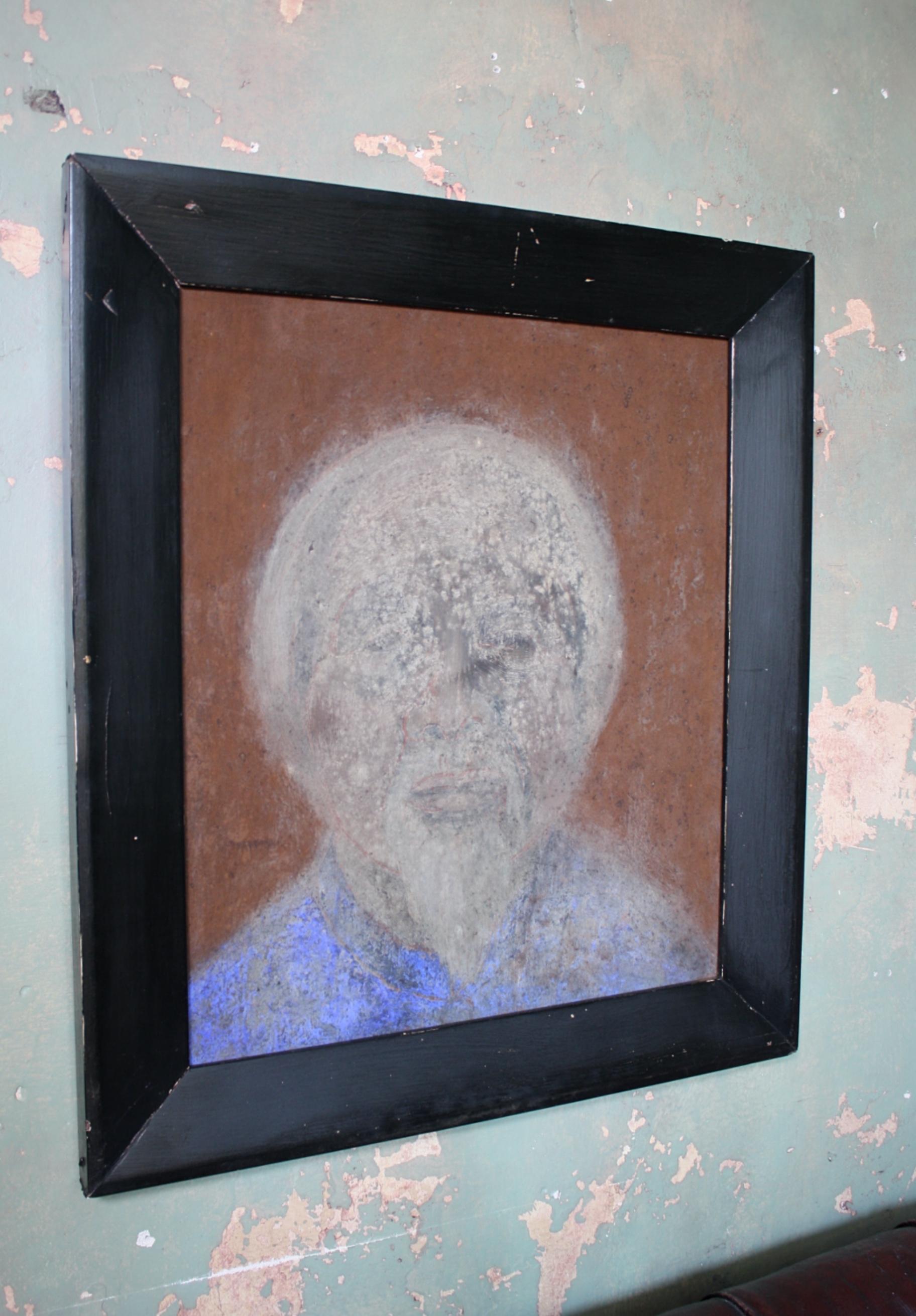 Late 20th Century Susan Jayne Hocking Pigment Painting Portrait, 1997 For Sale 8