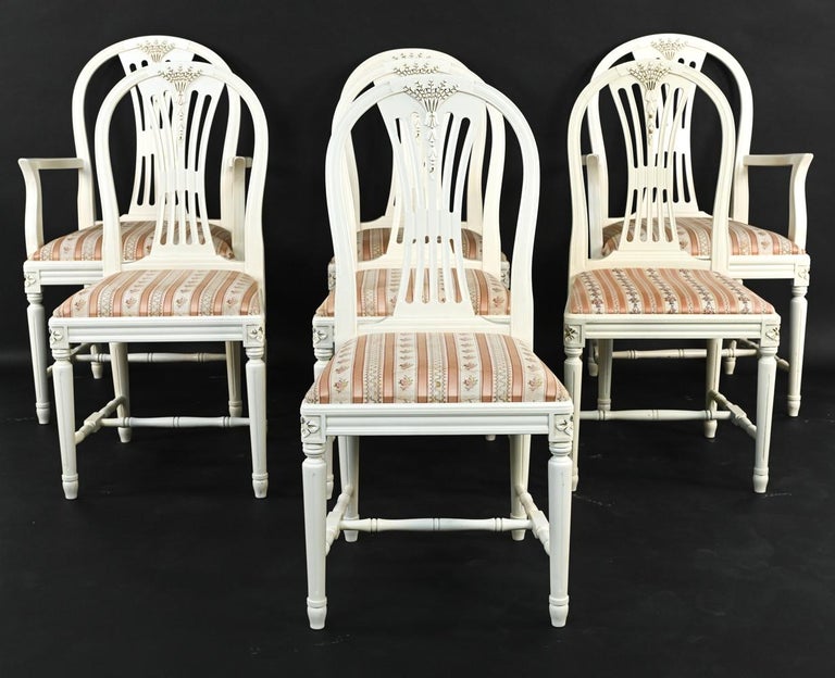 Late 20th Century Swedish Gustavian-Style Dining Suite by City Möbler AB  For Sale at 1stDibs