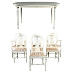 Late 20th Century Swedish Gustavian-Style Dining Suite by City Möbler AB