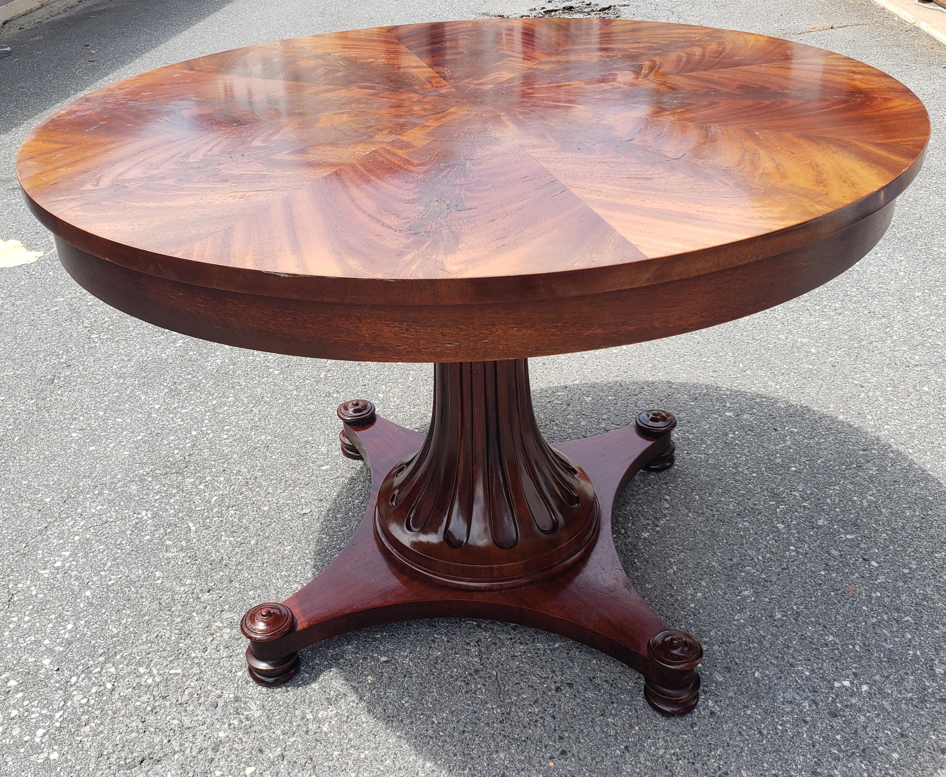 American Late 20th Century Swirl Mahogany Breakfast Table or Center Table