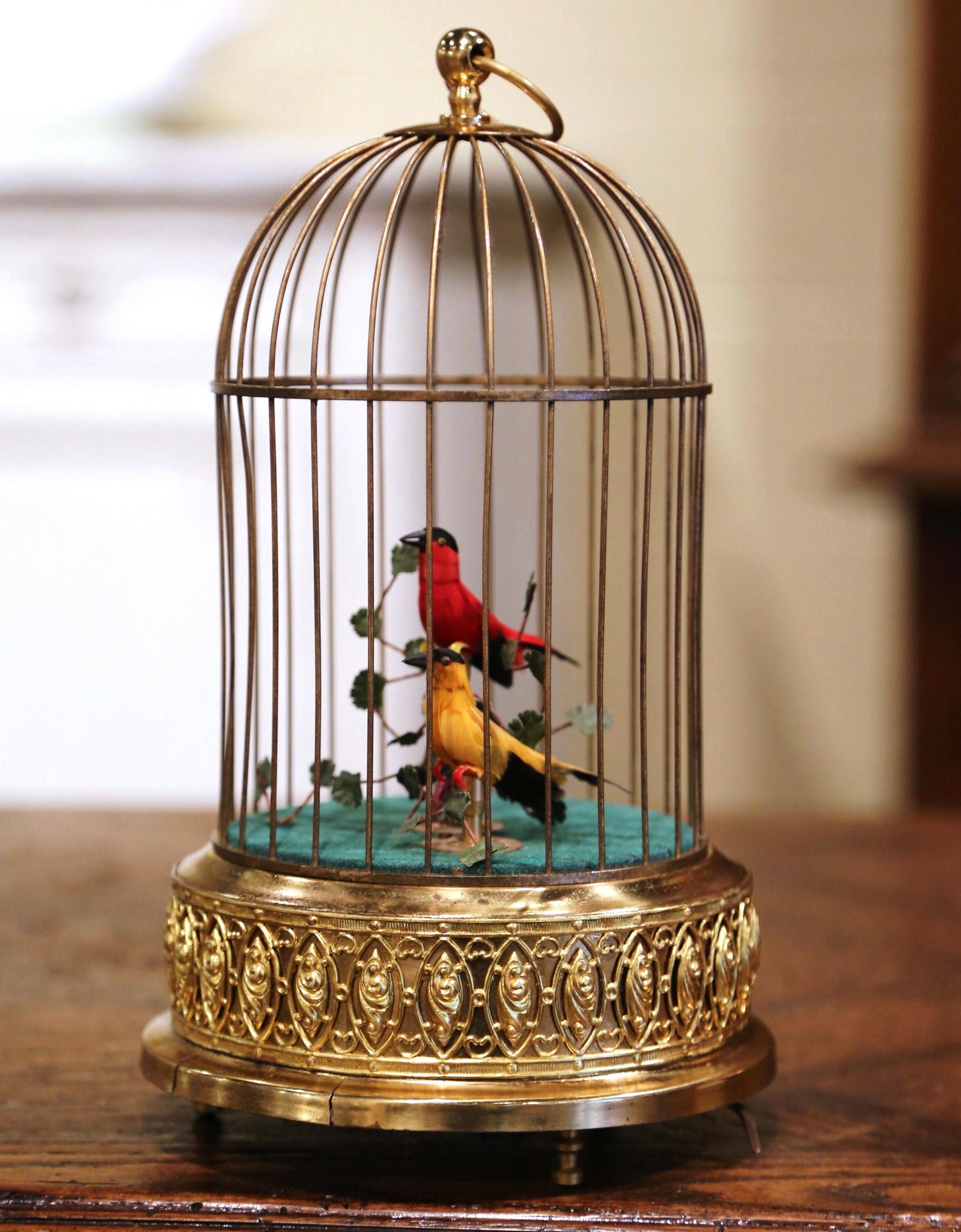 singing bird toy in cage