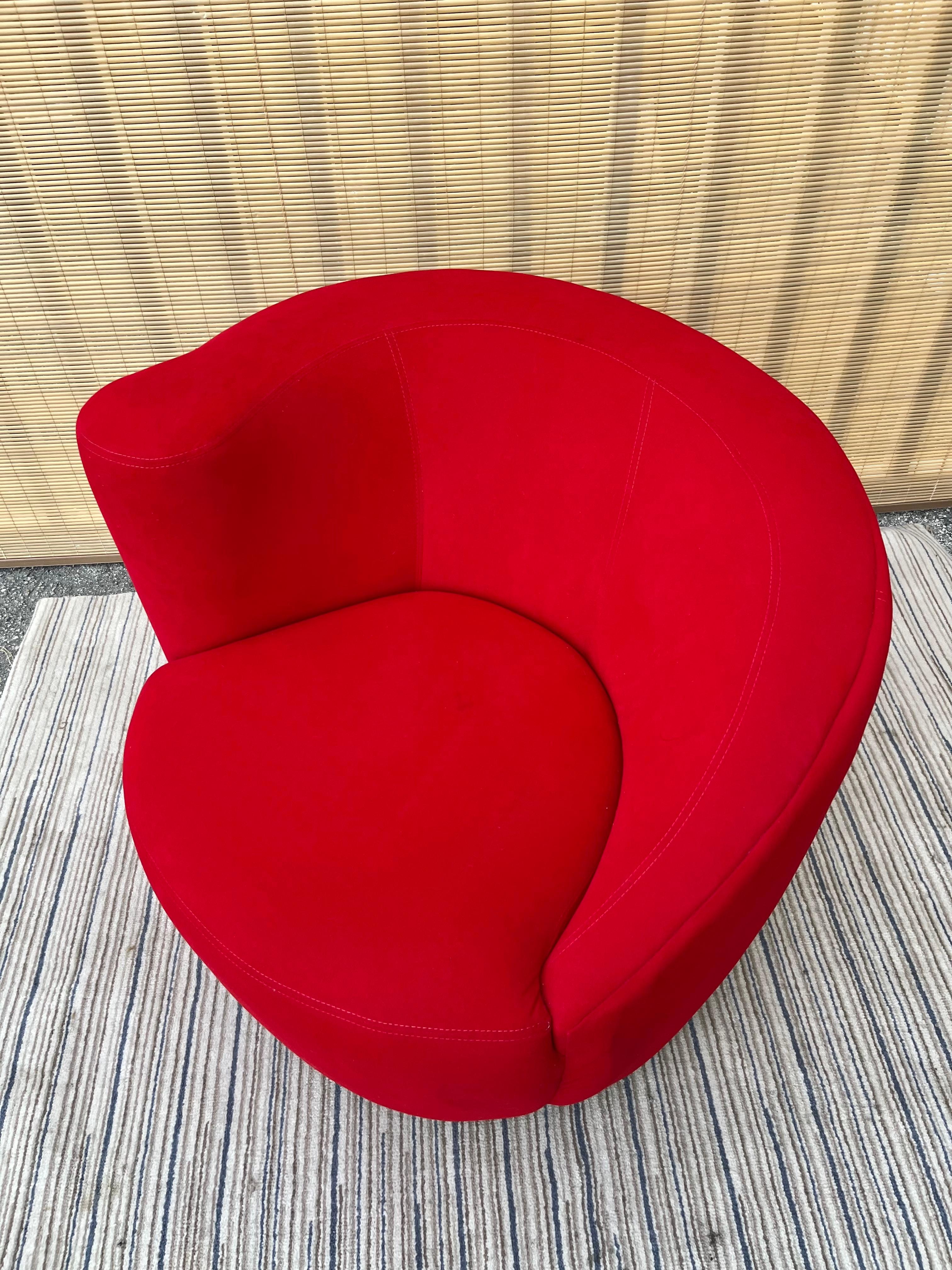 Late 20th Century Upholstered Swivel Chair For Sale 8