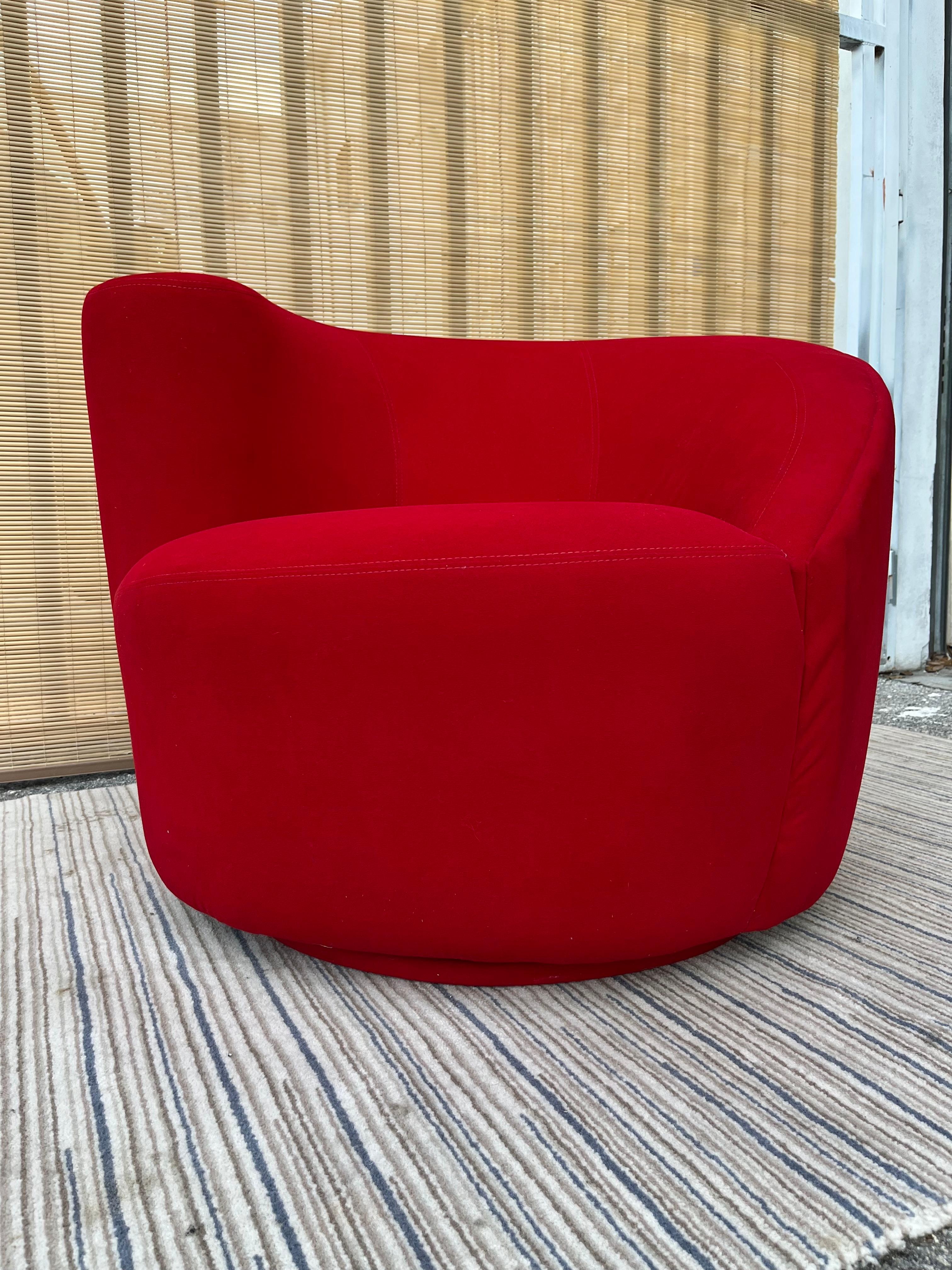 Late 20th Century Upholstered Swivel Chair For Sale 9