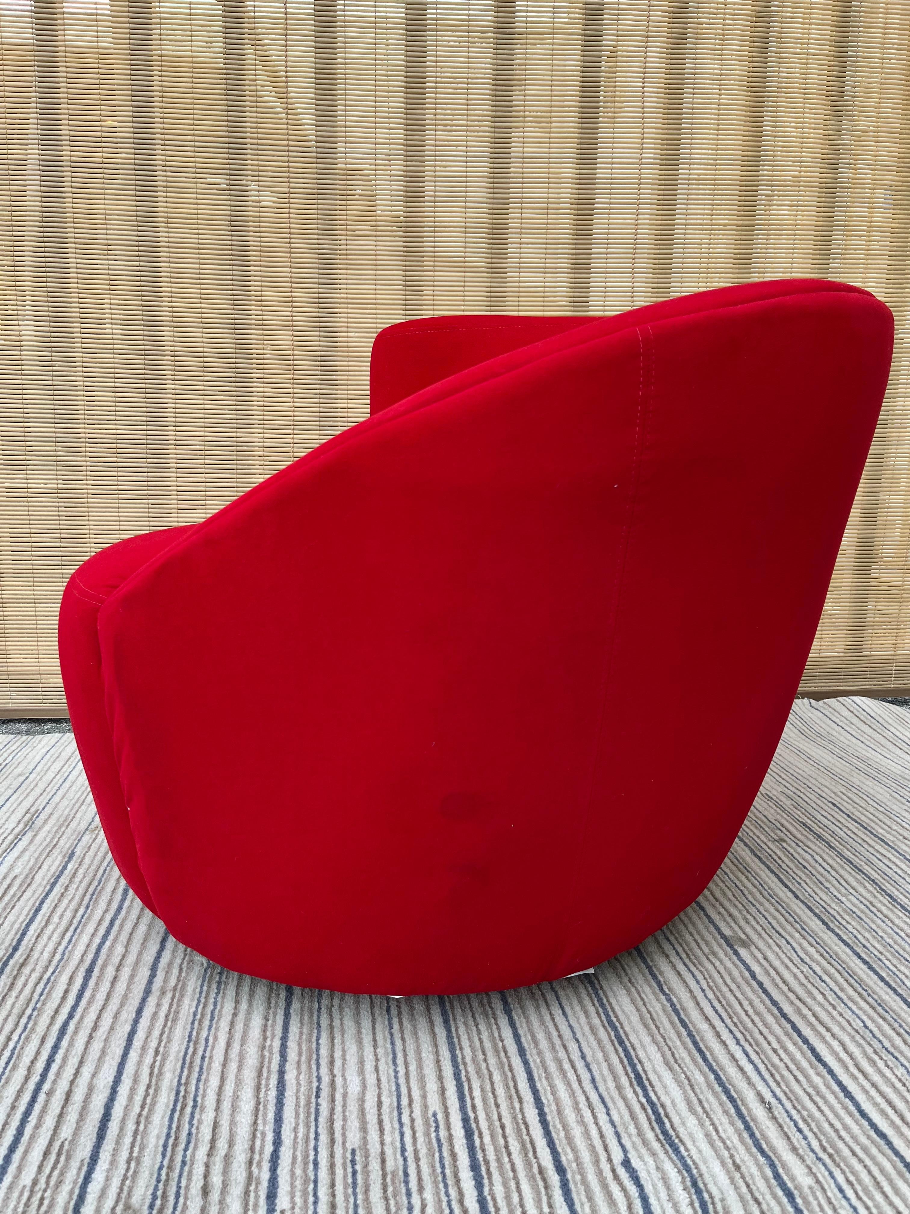 Late 20th Century Upholstered Swivel Chair For Sale 2