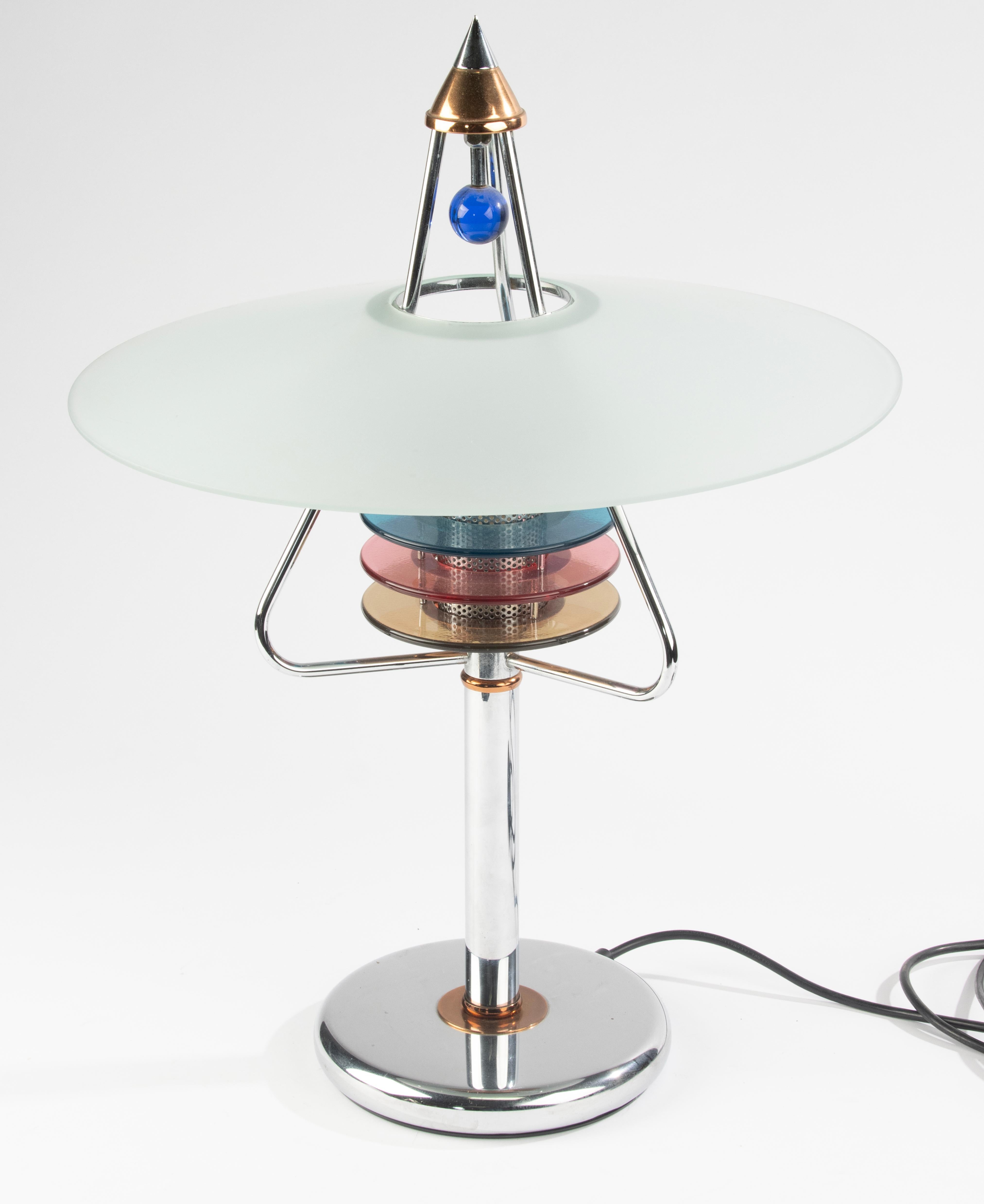 Late 20th Century Table Lamp - Memphis Style - Neukro Menden Germany In Good Condition In Casteren, Noord-Brabant