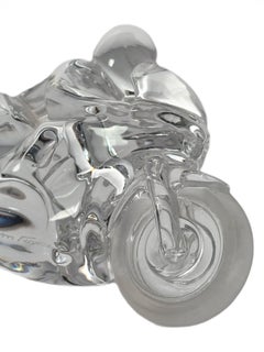 Escultura de motocicleta de cristal "El circuito" de Daum, finales del siglo XX