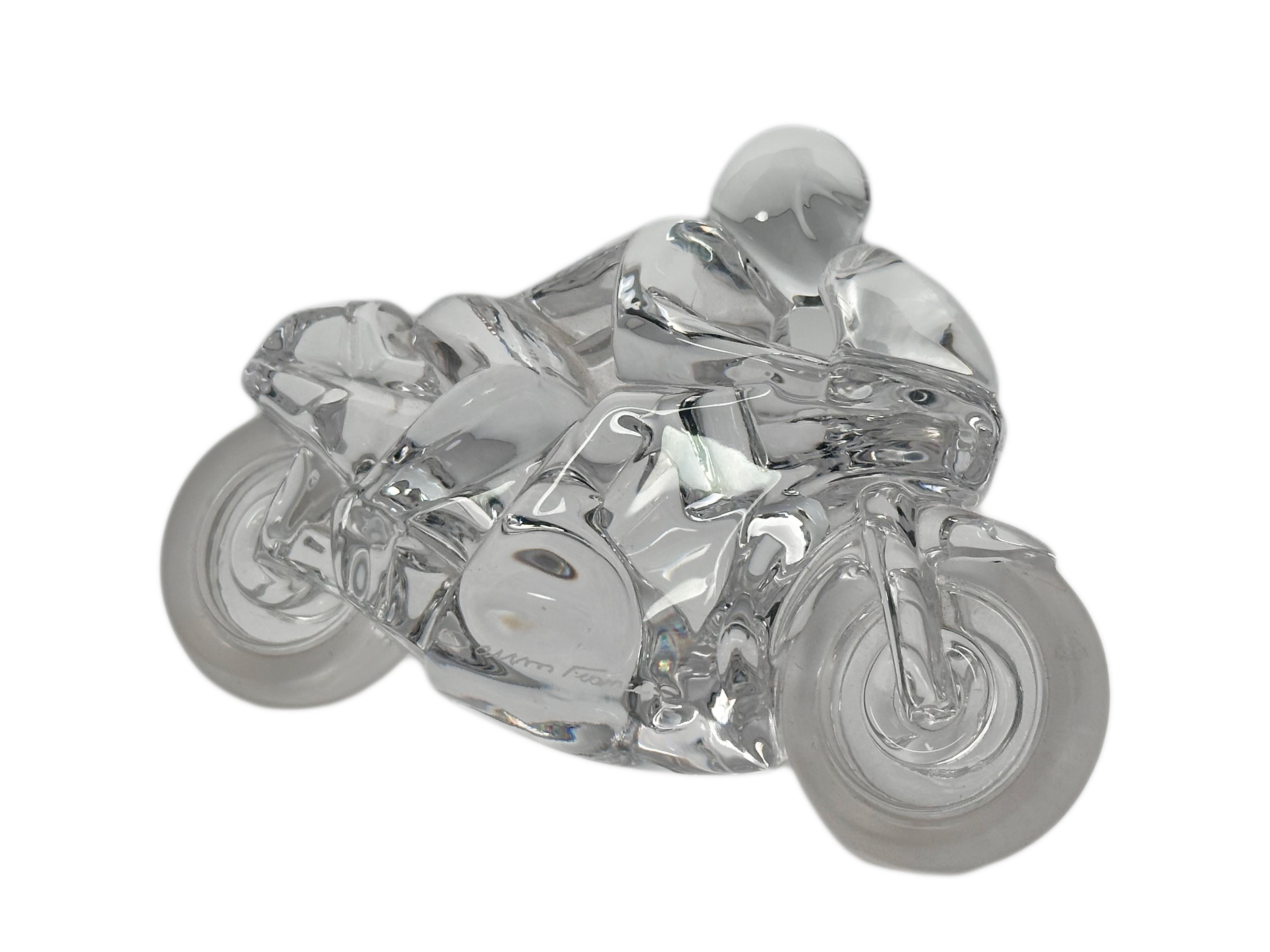 Motorradskulptur „The Circuit“ aus Kristall-Kunstglas des späten 20. Jahrhunderts von Daum (Moderne) im Angebot