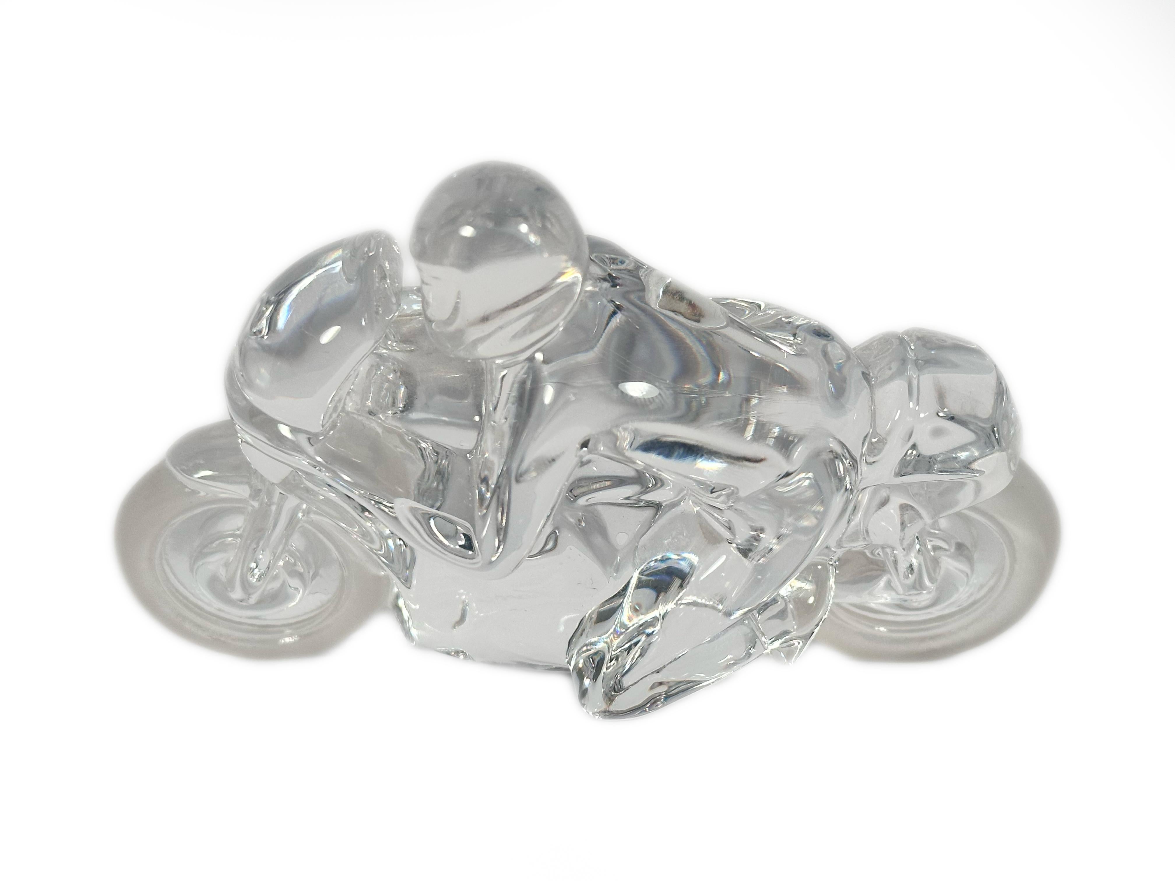 Motorradskulptur „The Circuit“ aus Kristall-Kunstglas des späten 20. Jahrhunderts von Daum im Angebot 1