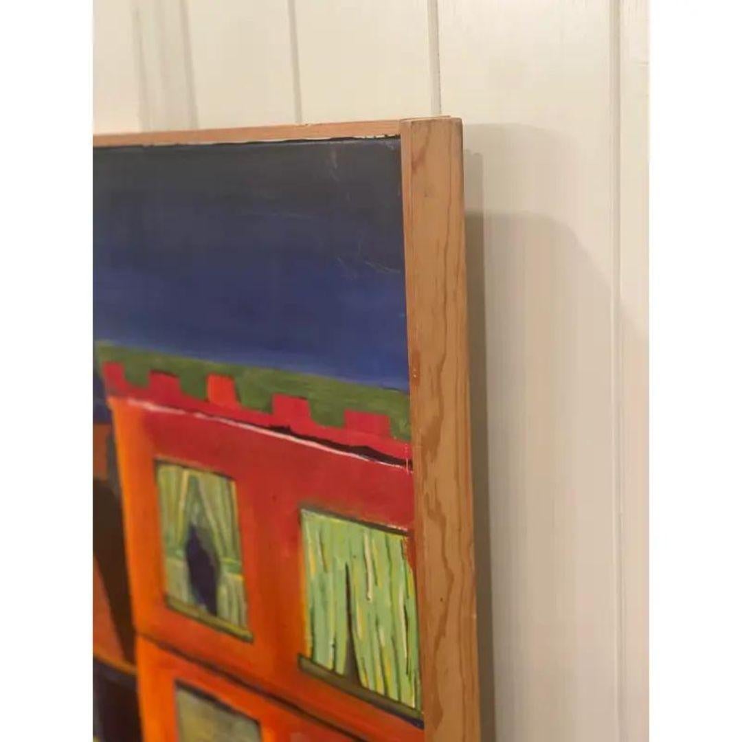 Legno Pittura acrilica moderna originale della fine del XX secolo 