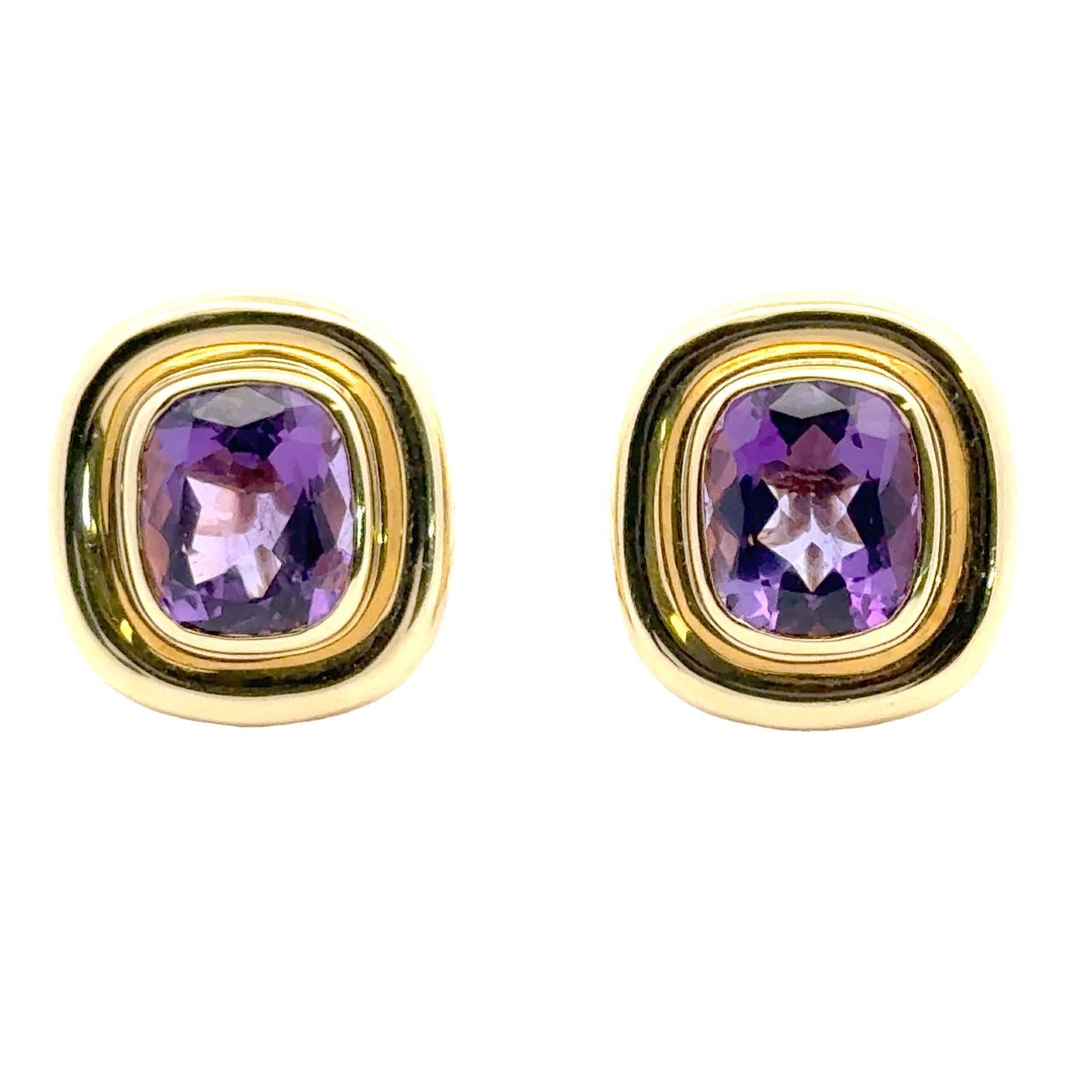 Women's Late-20th Century Tiffany & Co. Paloma Picasso Amethyst 18KYG Earclip Earrings