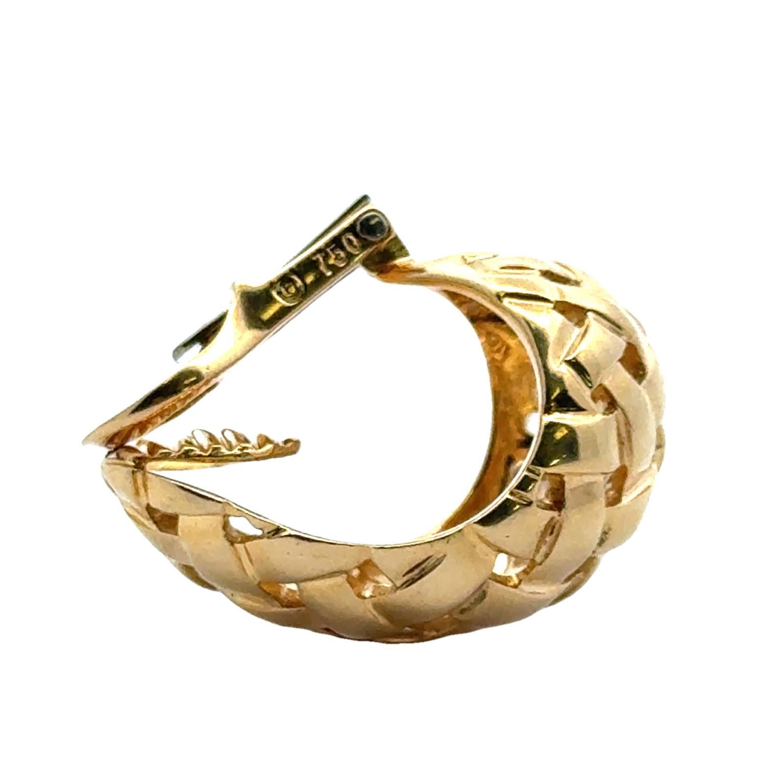 Women's Late 20th Century Tiffany & Co. Vannerie Basket Weave Half Hoop Earclip Earrings