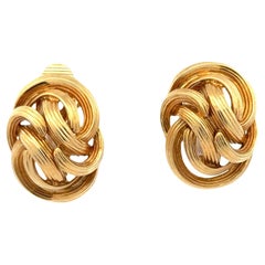 Orecchini a clip con nodo in oro giallo 18 carati Tiffany & Company della fine del XX secolo