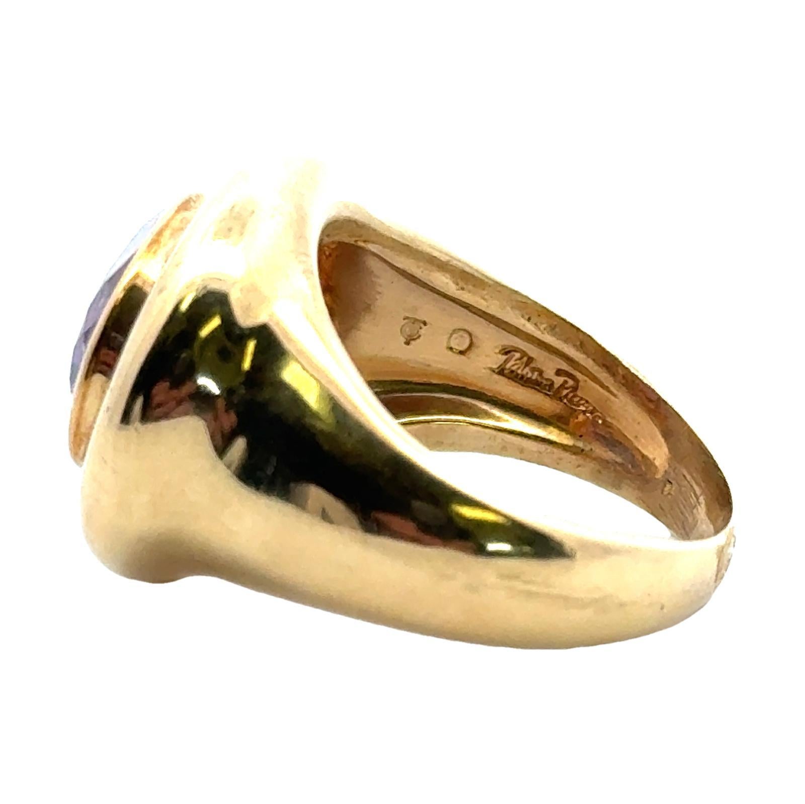 Late 20th Century Tiffany & Company Paloma Piccaso Oval Amethyst 18KYG Ring 1