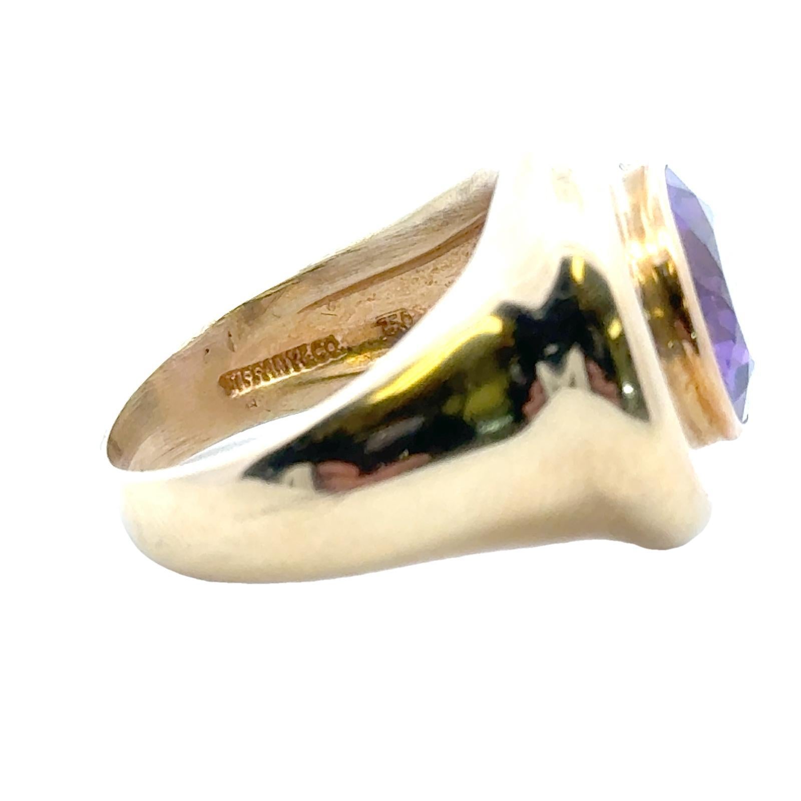 Late 20th Century Tiffany & Company Paloma Piccaso Oval Amethyst 18KYG Ring 2