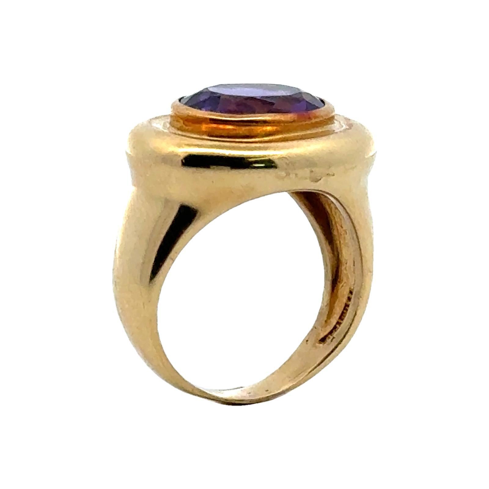 Late 20th Century Tiffany & Company Paloma Piccaso Oval Amethyst 18KYG Ring 3