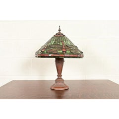 Late 20th Century Tiffany Studios Style Arts & Crafts Table Lamp