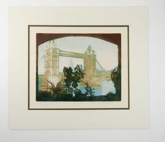 Late 20th Century Tower Bridge London Etching