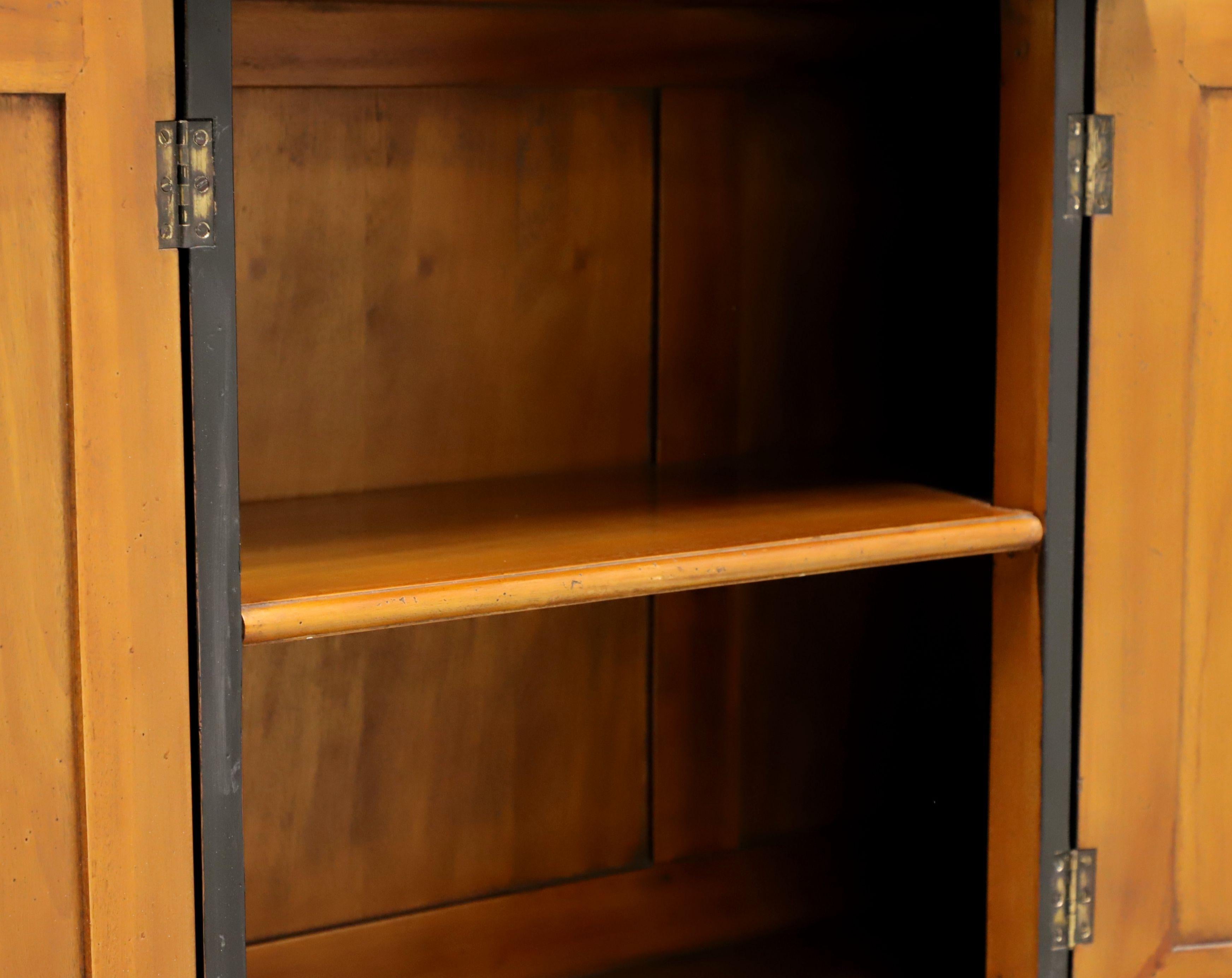 Late 20th Century Traditional Breakfront Bookcase with Distressed Black Finish 4