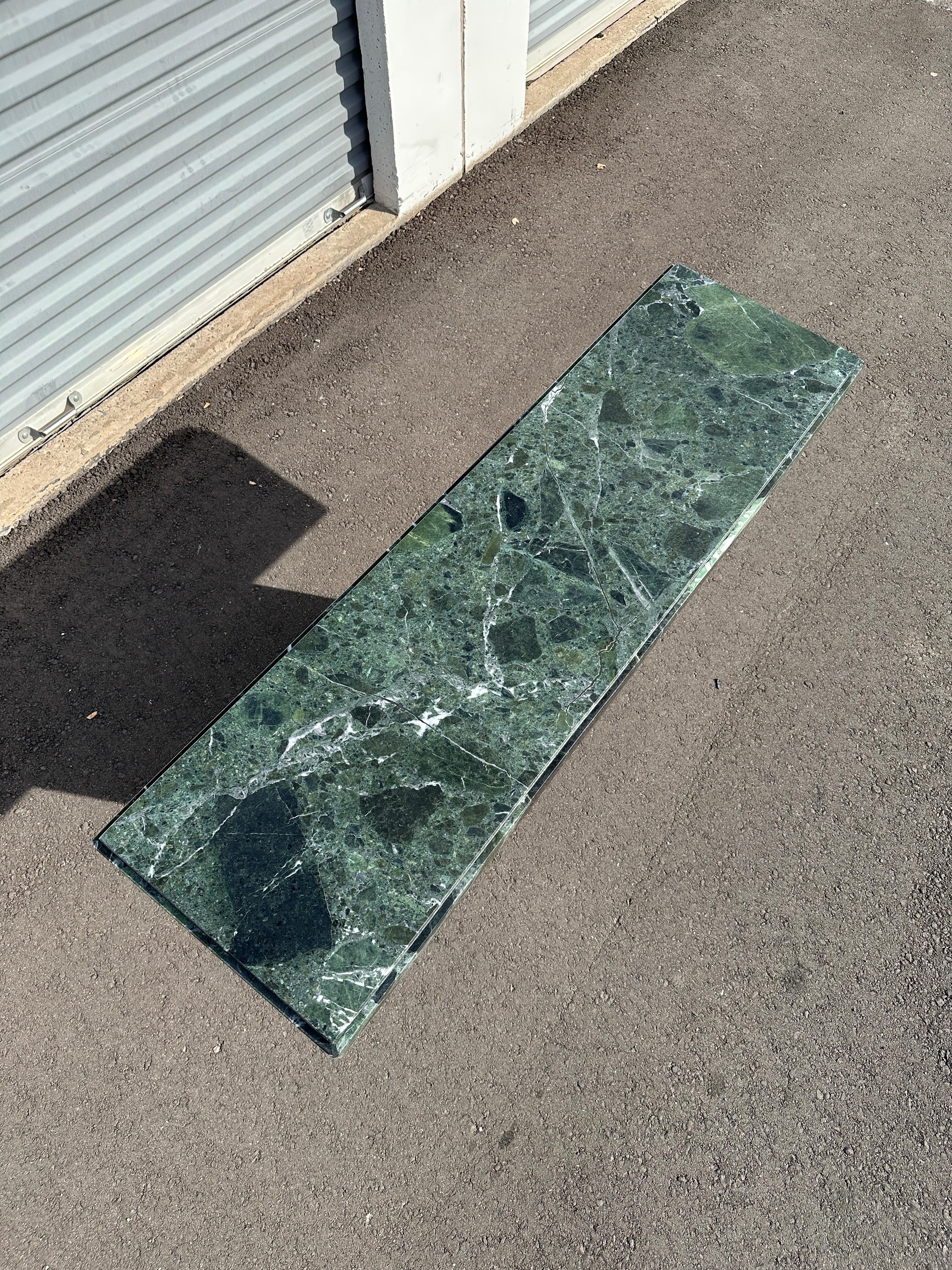 Late 20th Century Verde Alpi Green Marble Console Table For Sale 4