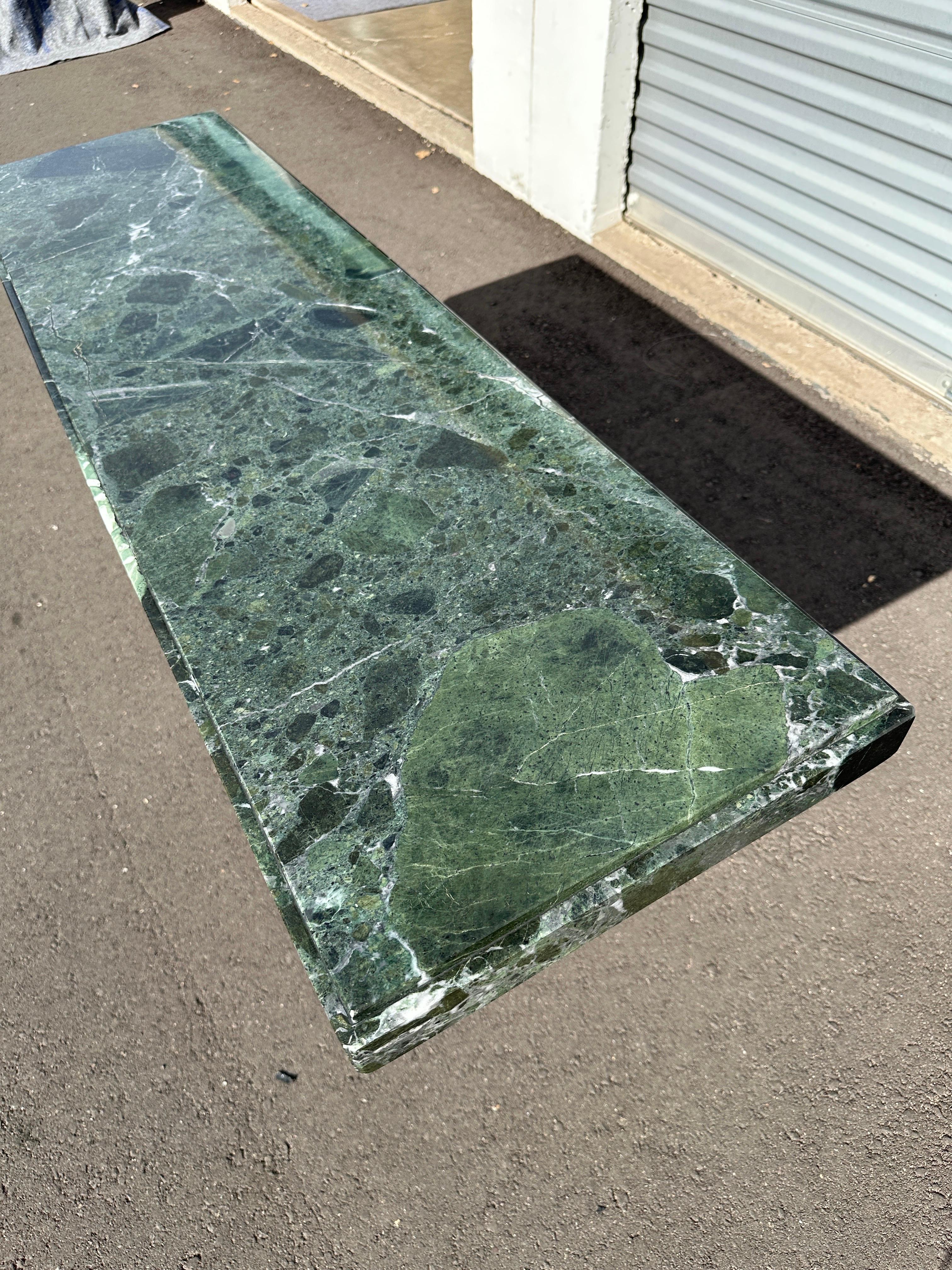 Late 20th Century Verde Alpi Green Marble Console Table For Sale 9