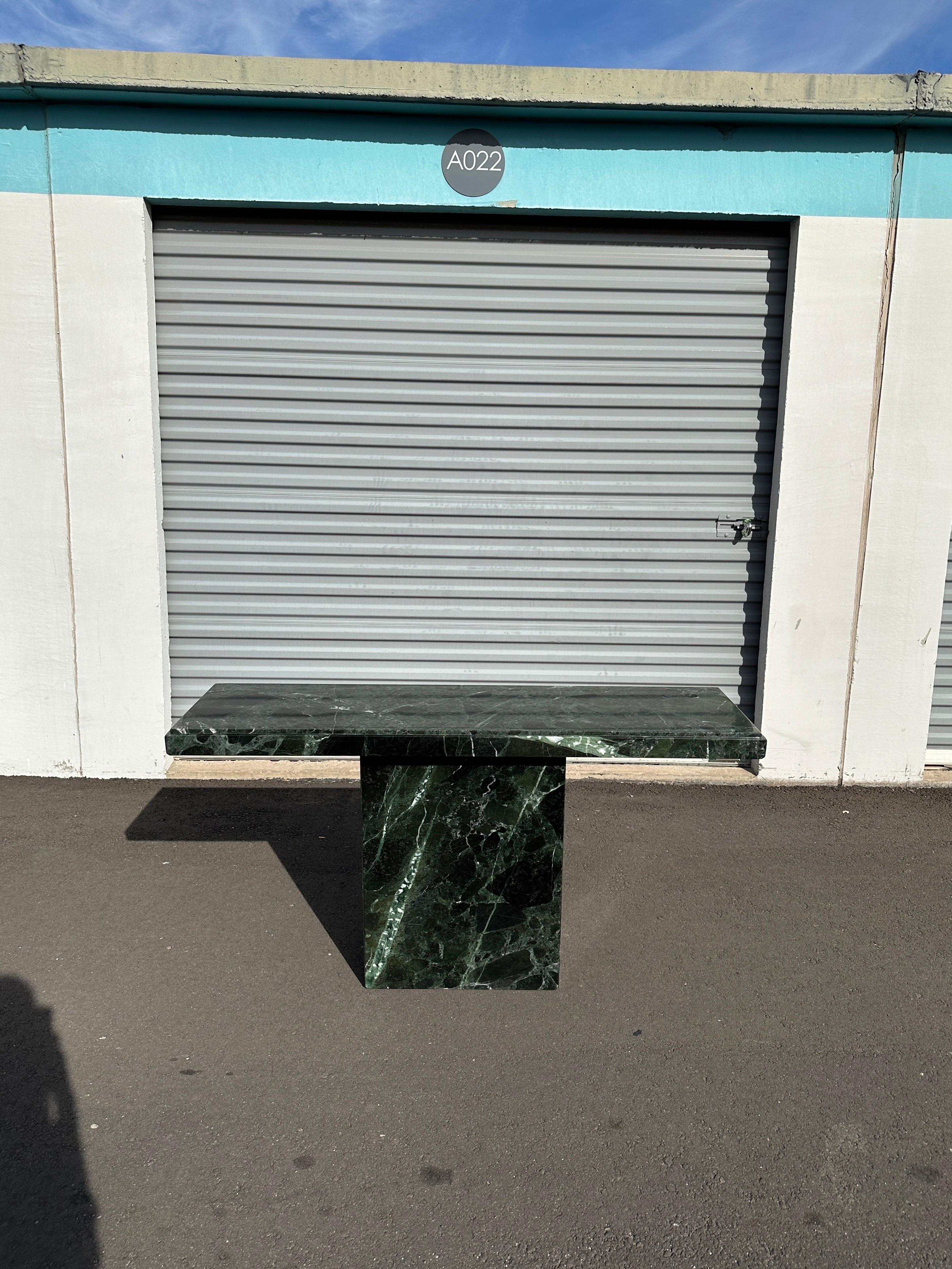 Late 20th Century Verde Alpi Green Marble Console Table For Sale 10