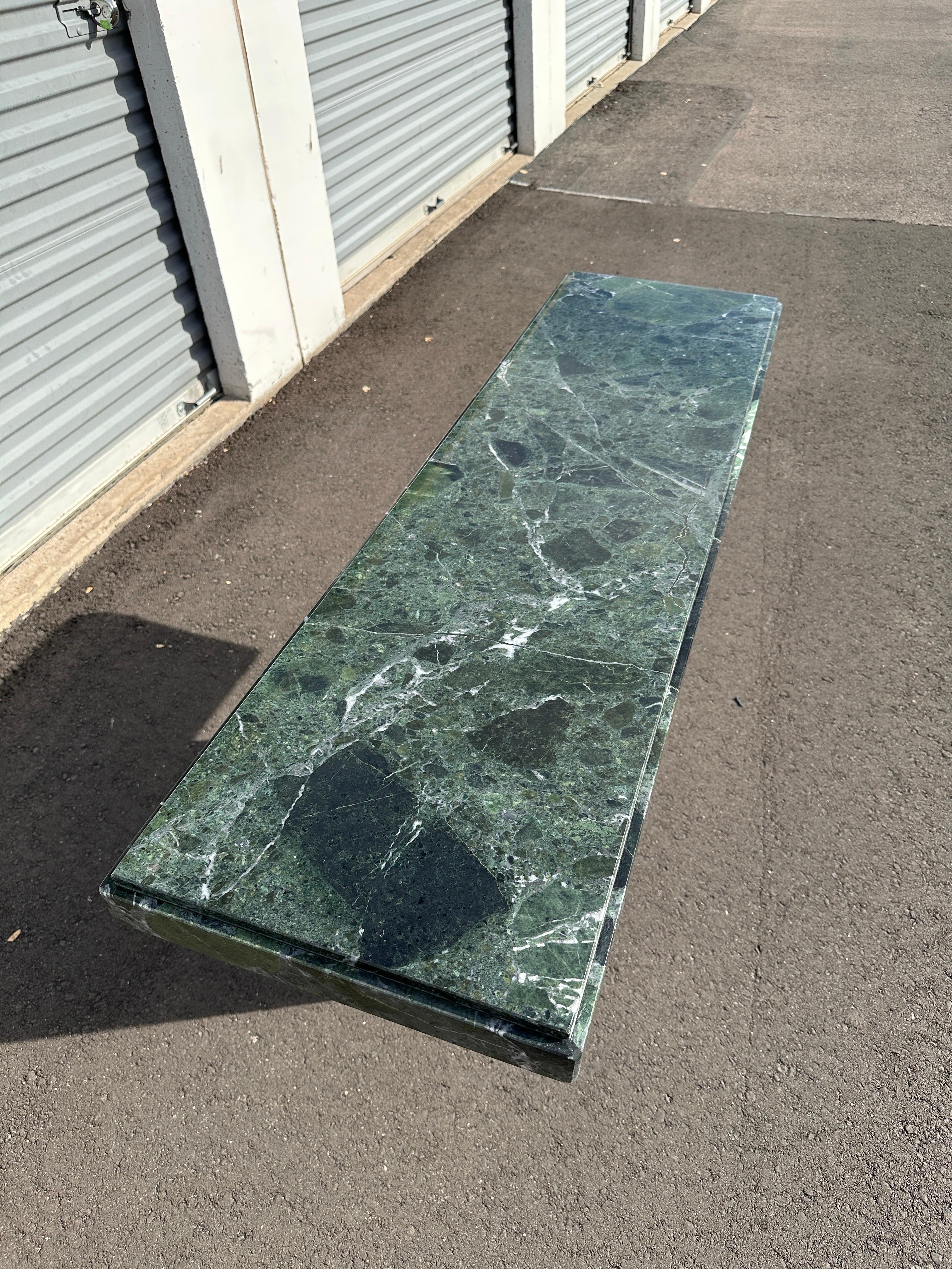Italian Late 20th Century Verde Alpi Green Marble Console Table For Sale