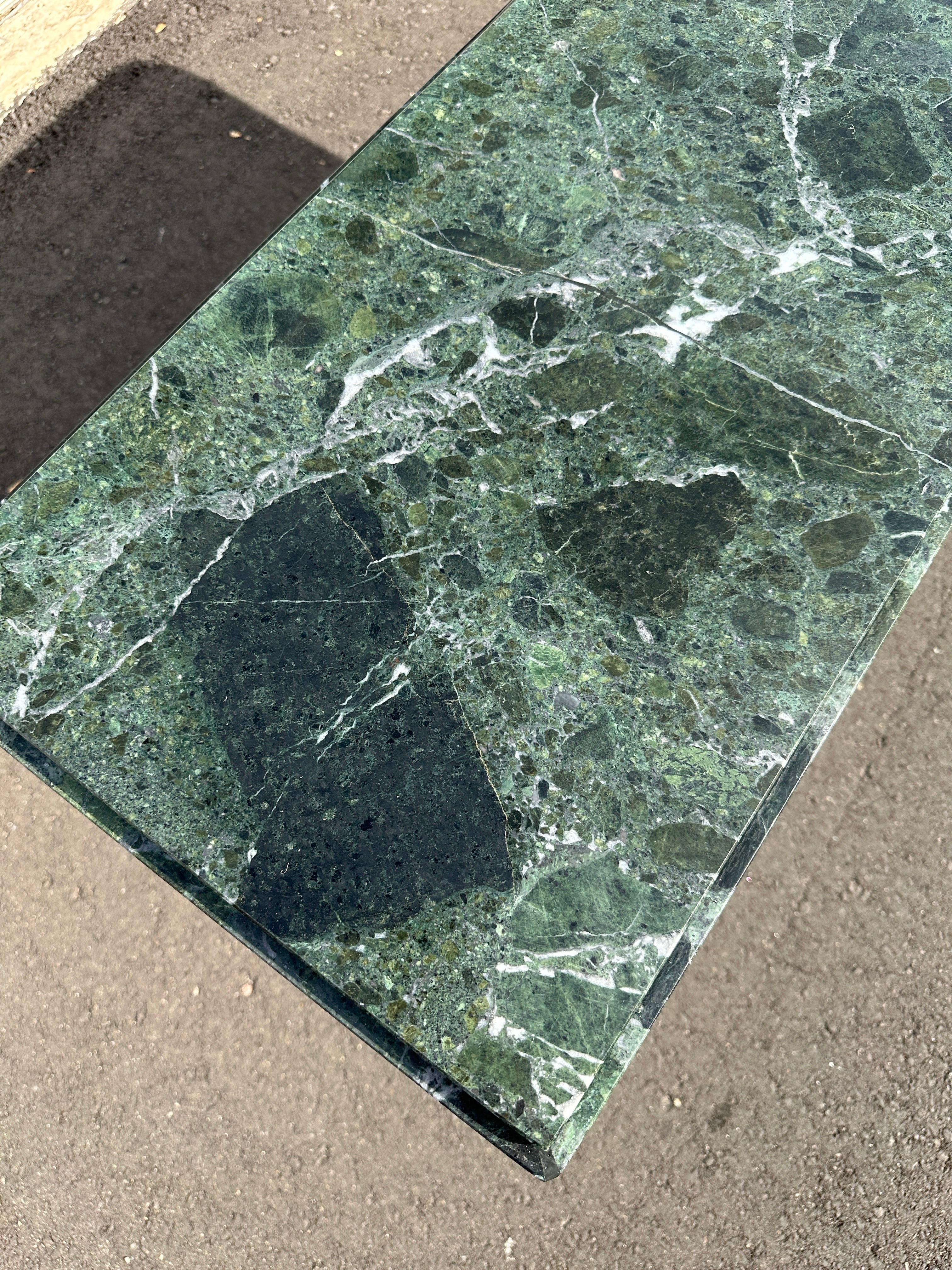 Late 20th Century Verde Alpi Green Marble Console Table For Sale 2