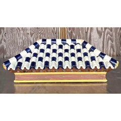 Paire de tuiles de pagode en terre cuite vernissée asiatique de la fin du 20e siècle