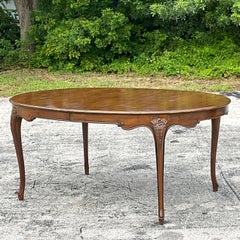 Late 20th Century Vintage Baker French Provincial Carved Oval Dining Table