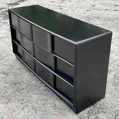 Late 20th Century Vintage Black Maple Heywood Wakefield Wave Front Dresser